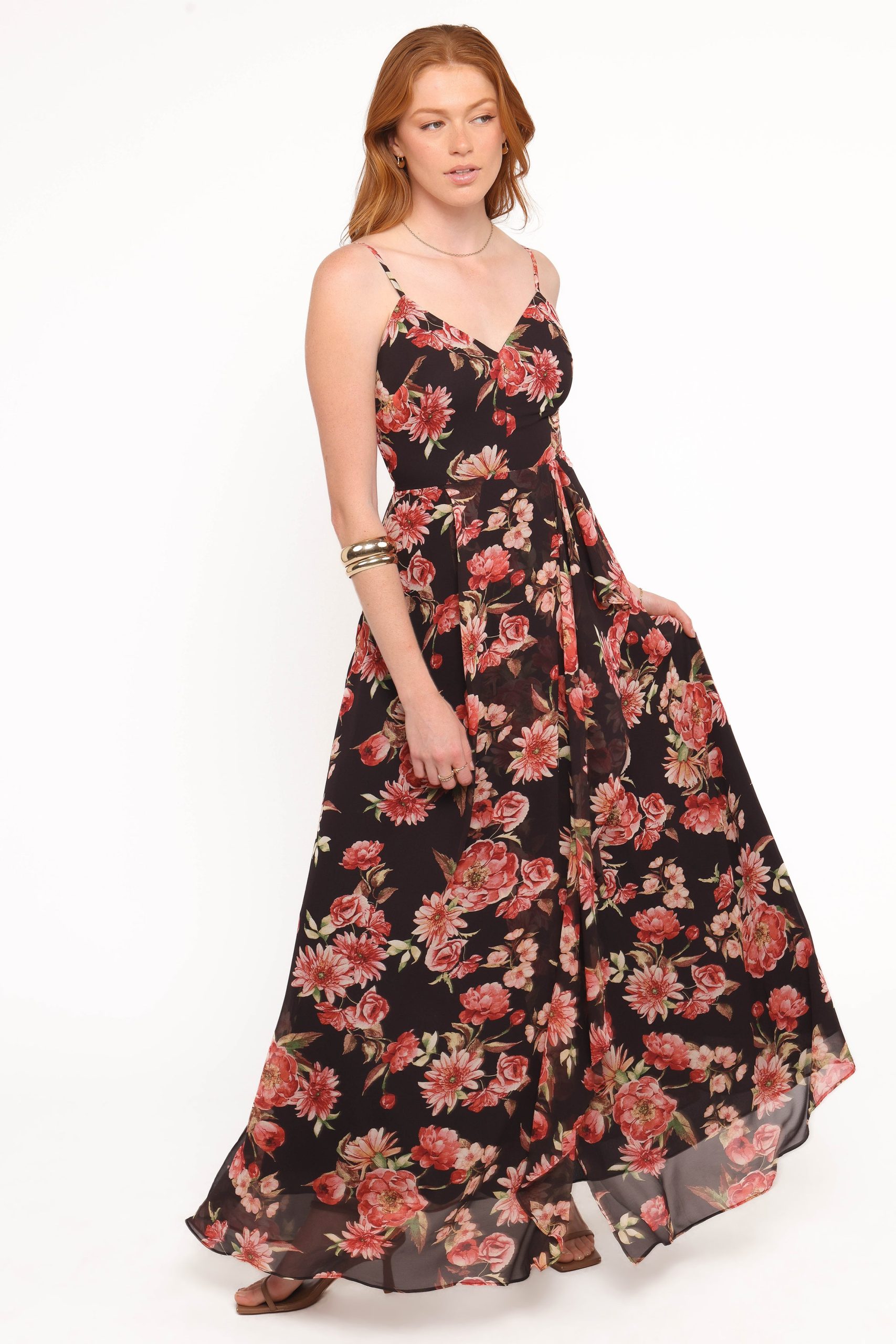 Naver Maxi Dress - Black Floral - Image 5