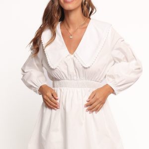 Nerida Long Sleeve Mini Dress - White