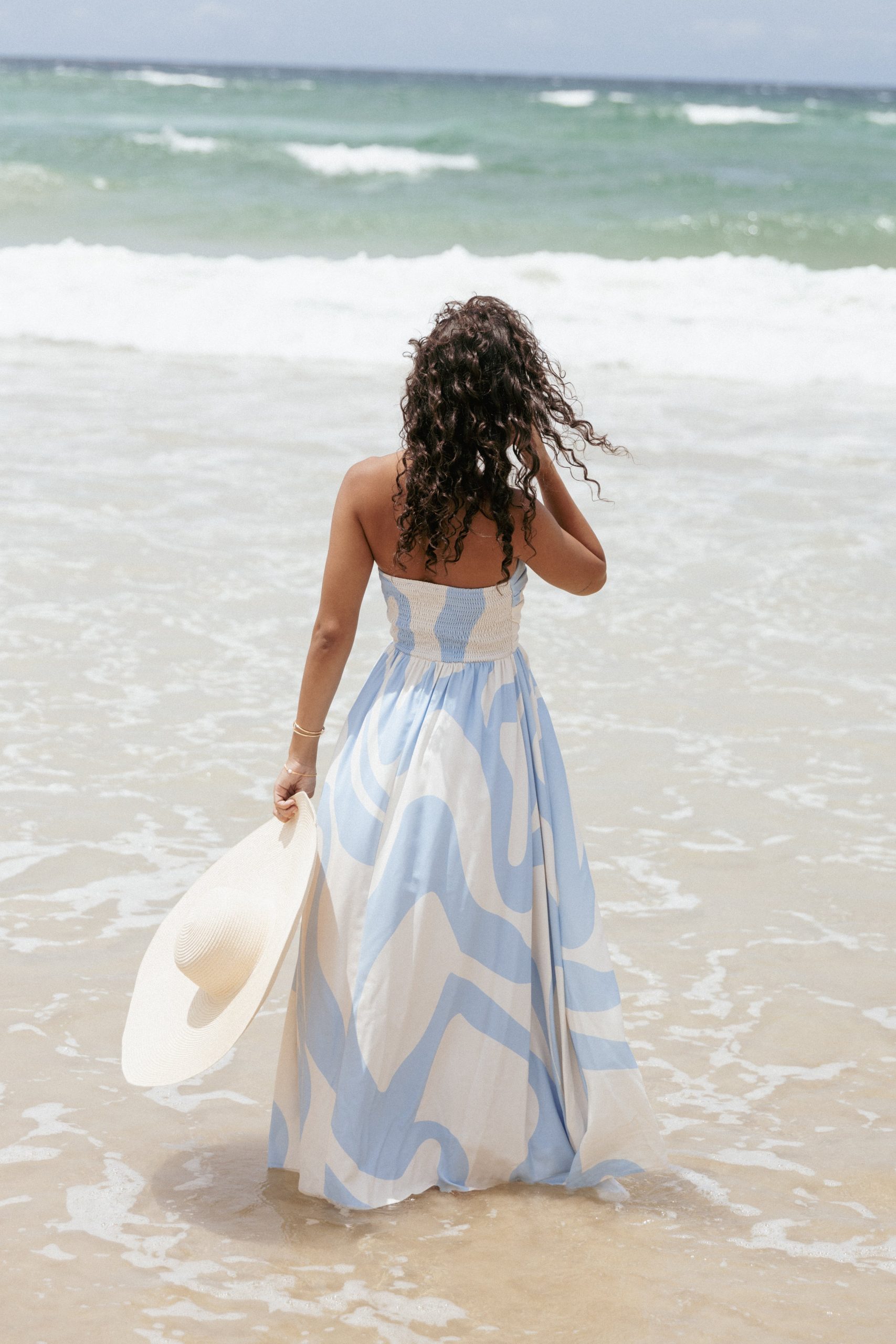 Nesta Maxi Dress - Blue Cream - Image 2