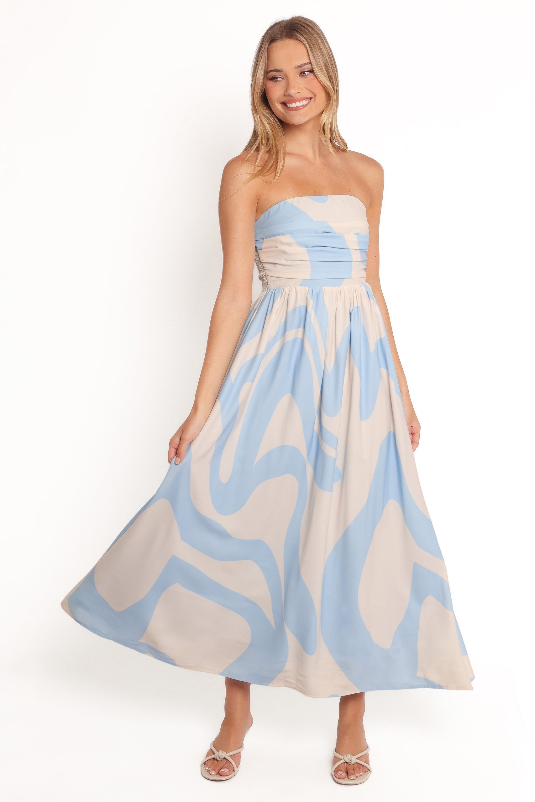 Nesta Maxi Dress - Blue Cream - Image 3