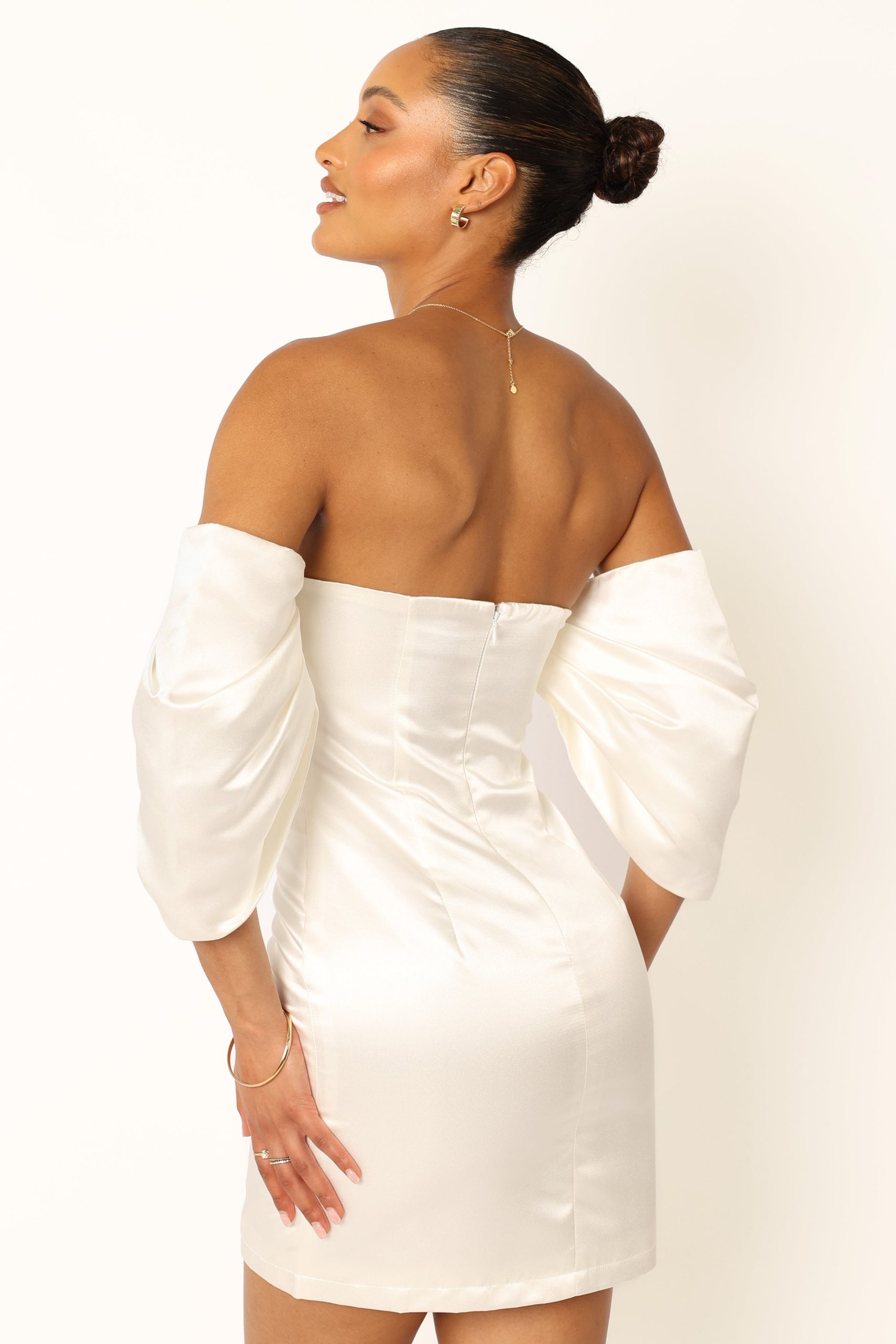 Nisha Strapless Mini Dress - White - Image 3