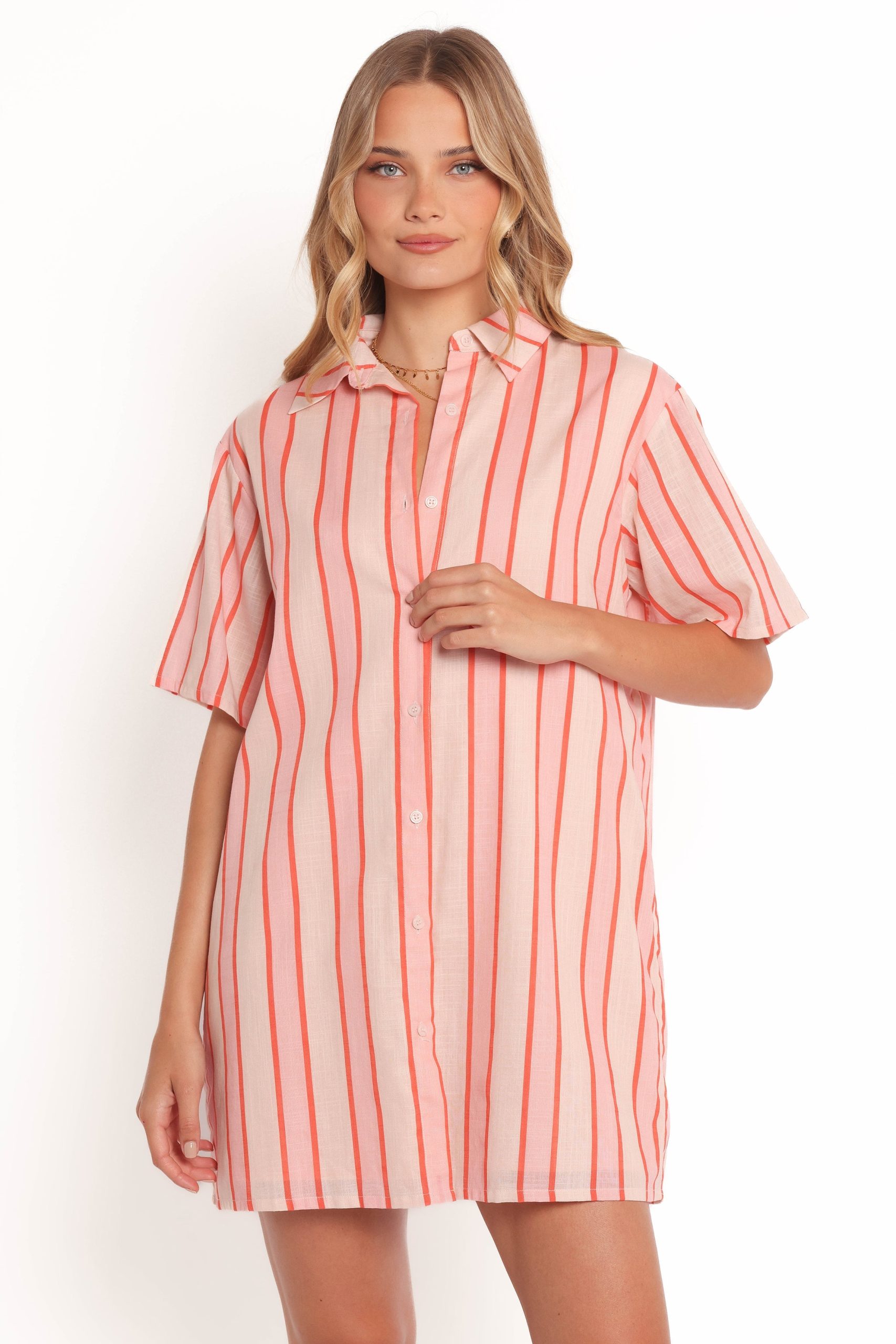 Norah Mini Dress - Pink Stripe - Image 3