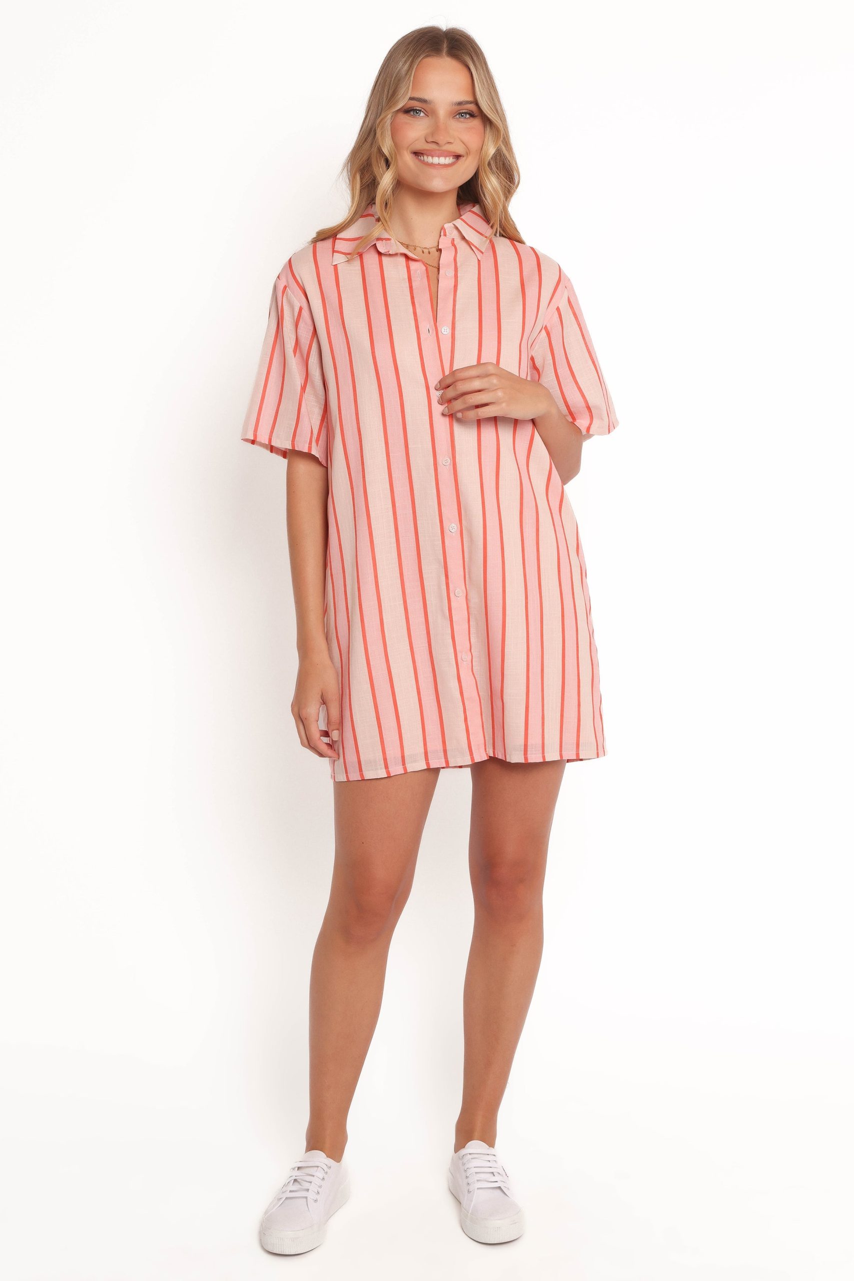 Norah Mini Dress - Pink Stripe - Image 4