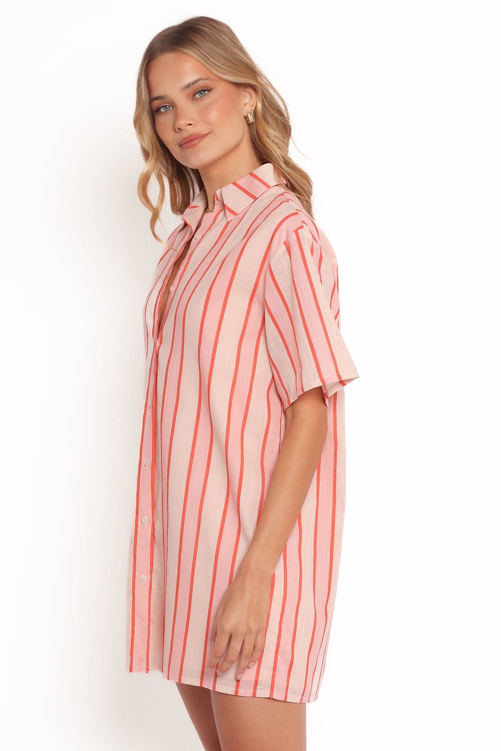 Norah Mini Dress - Pink Stripe - Image 5