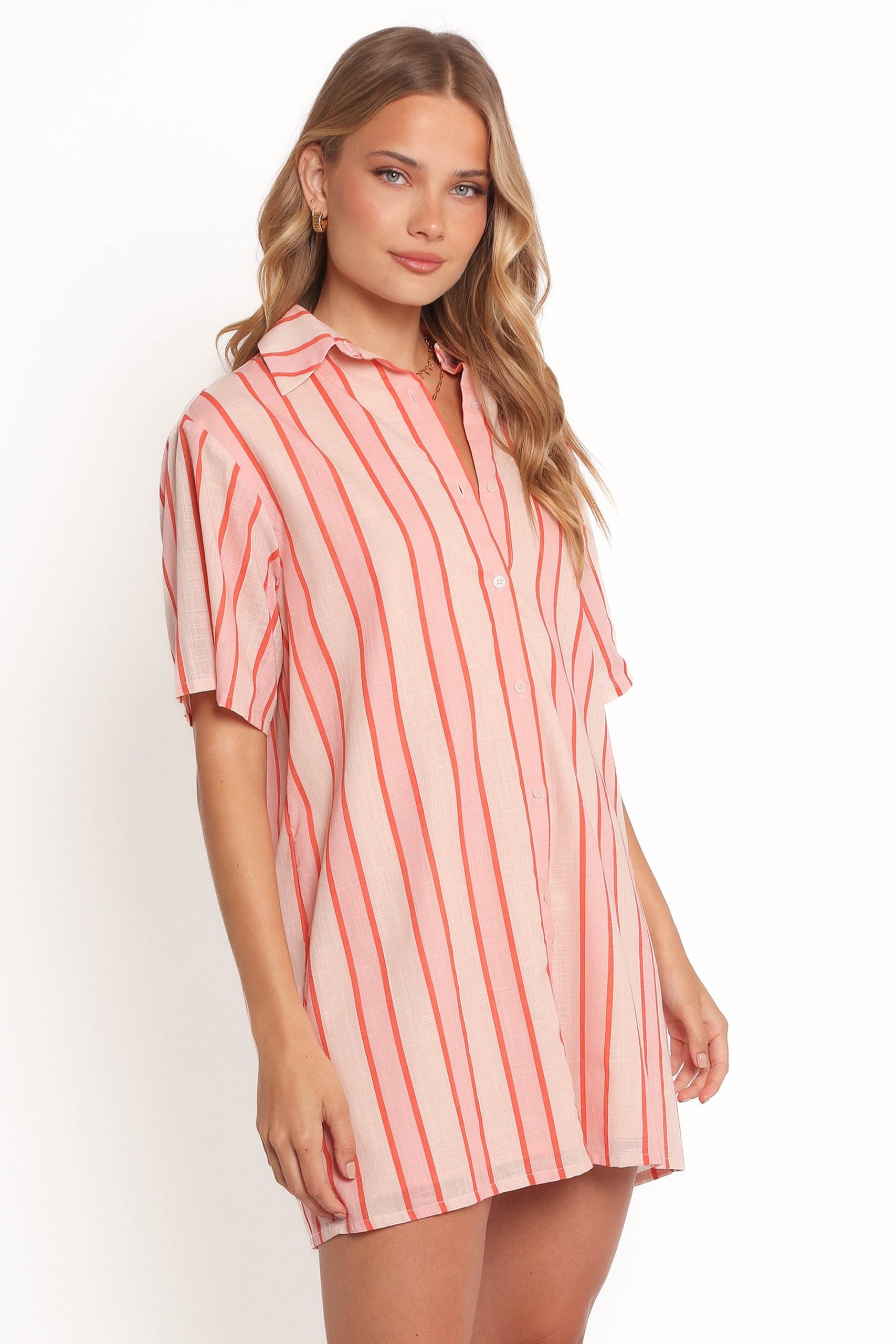 Norah Mini Dress - Pink Stripe - Image 7