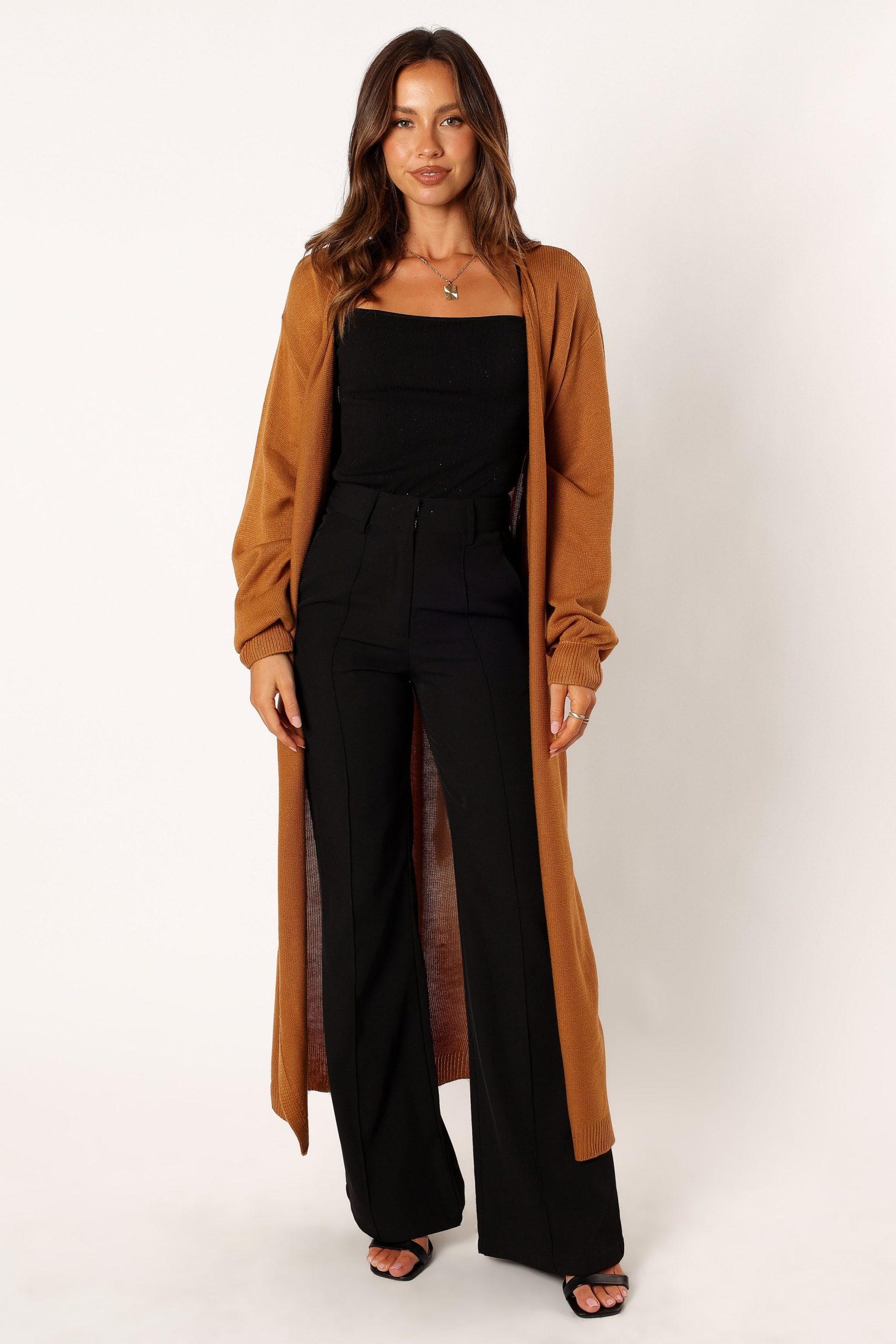 Nova Wrap Knit Midi Dress - Camel - Image 10