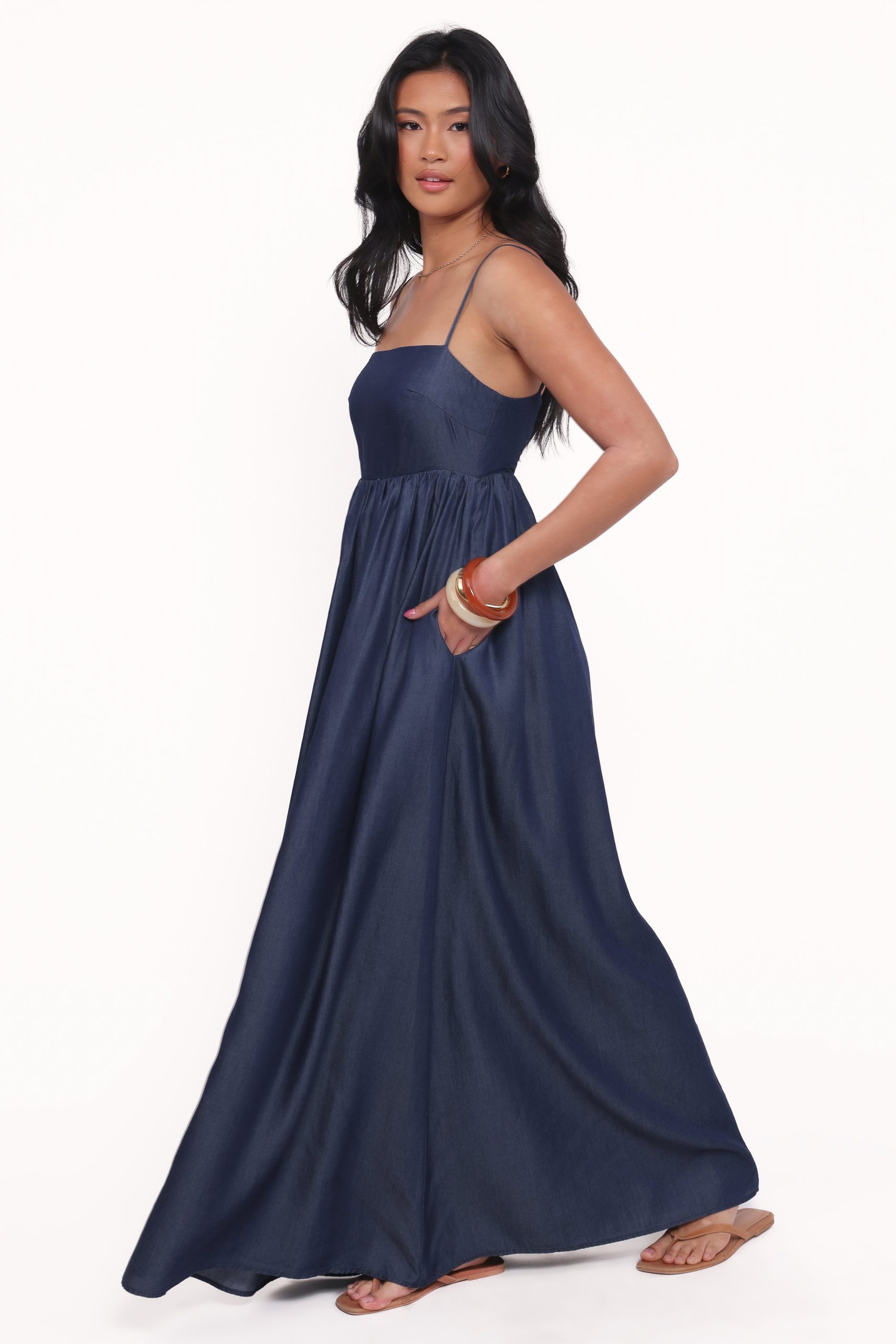 Odessa Maxi Dress - Dark Chambray - Image 4