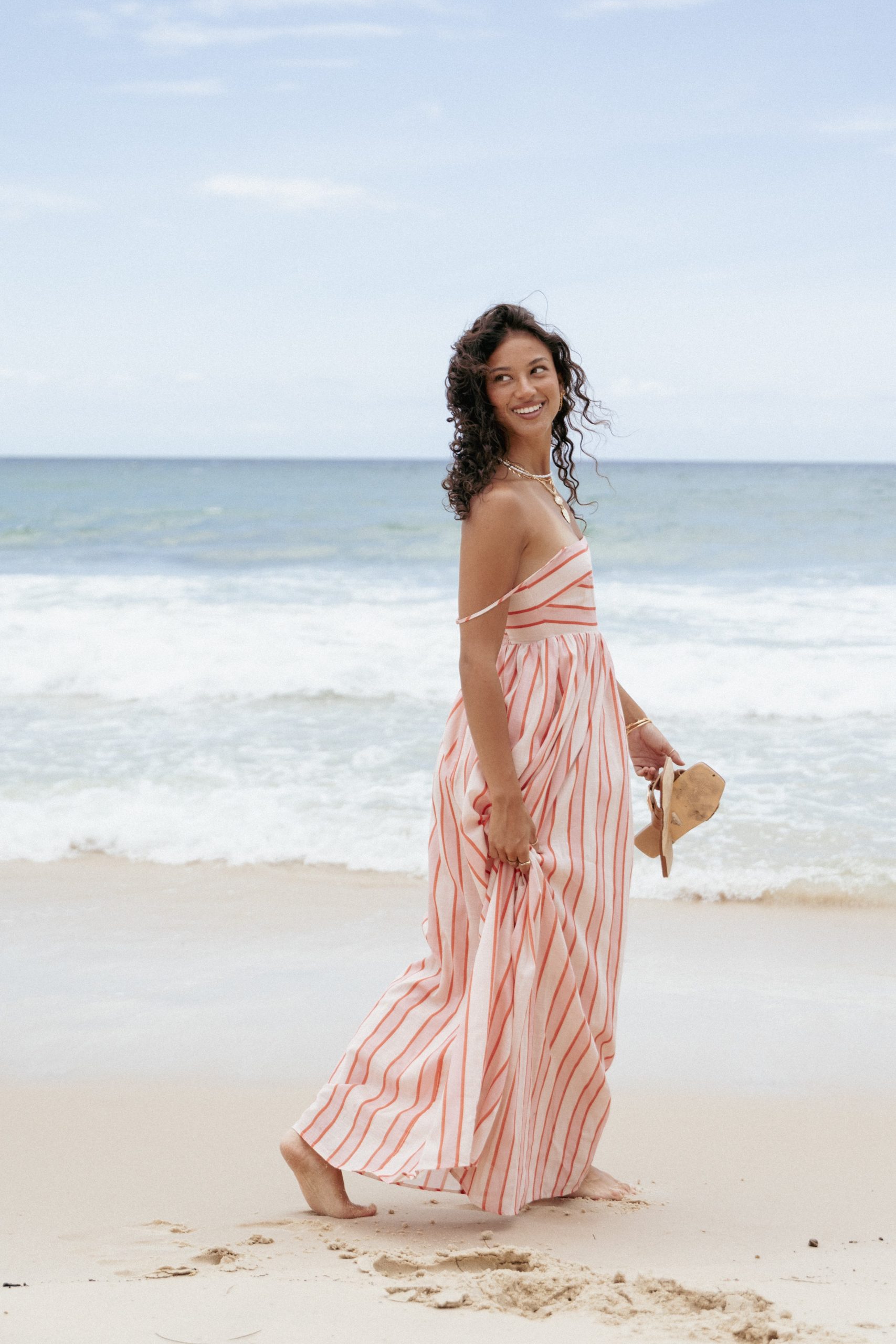 Odessa Maxi Dress - Pink Stripe - Image 3