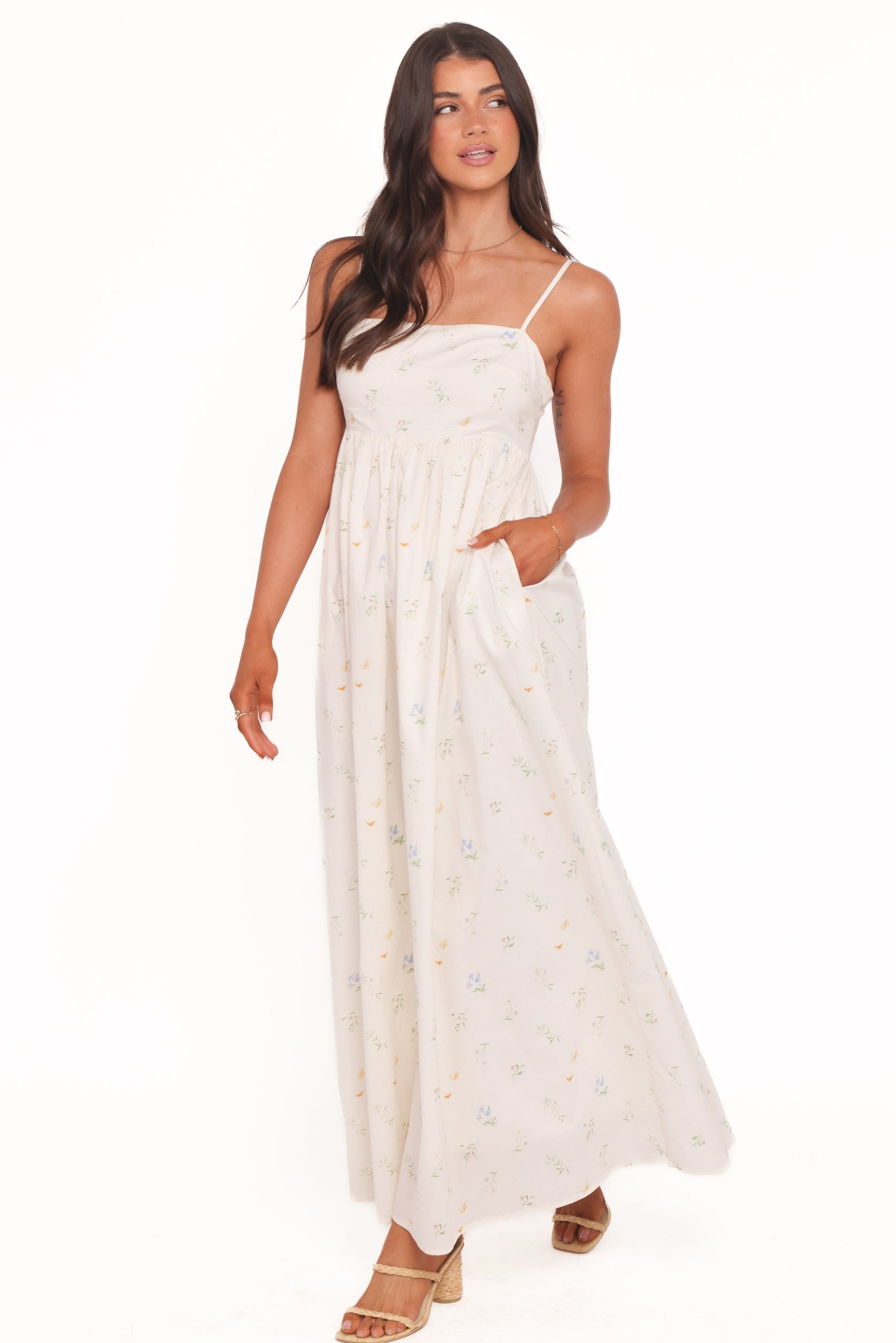 Odessa Maxi Dress - White Floral - Image 3