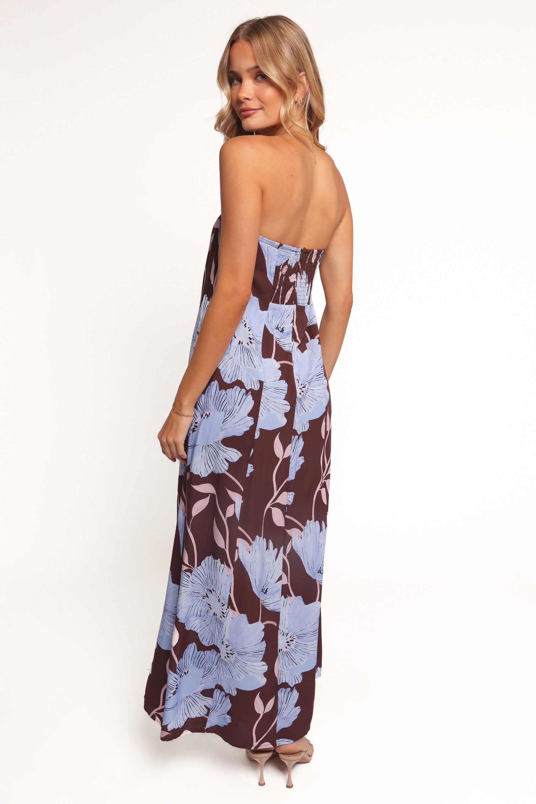 Ottavia Strapless Maxi Dress - Blue Poppies - Image 5