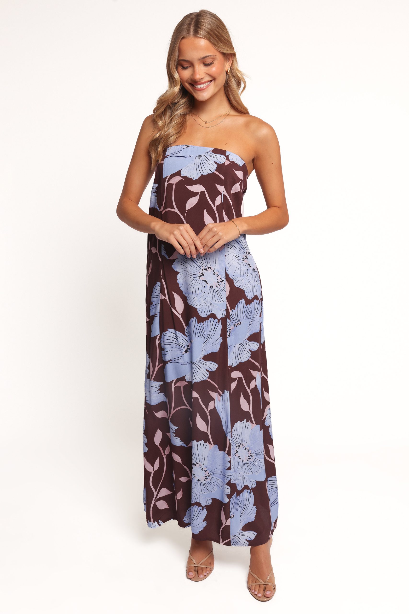Ottavia Strapless Maxi Dress - Blue Poppies - Image 7