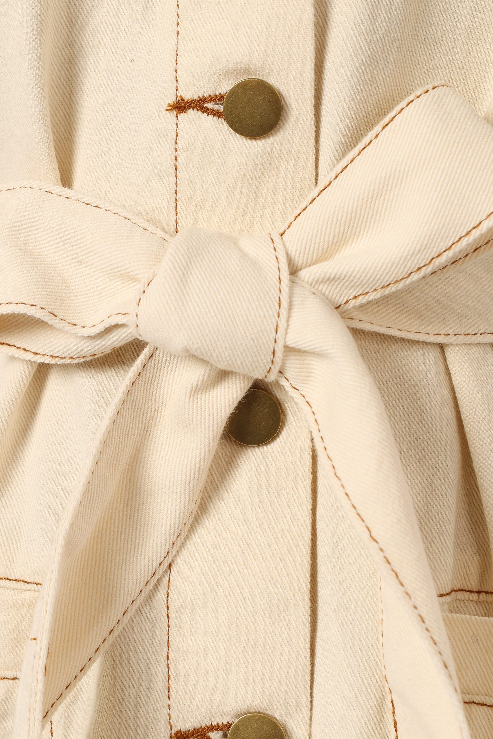 Otto Long Sleeve Mini Denim Dress - Sand - Image 7