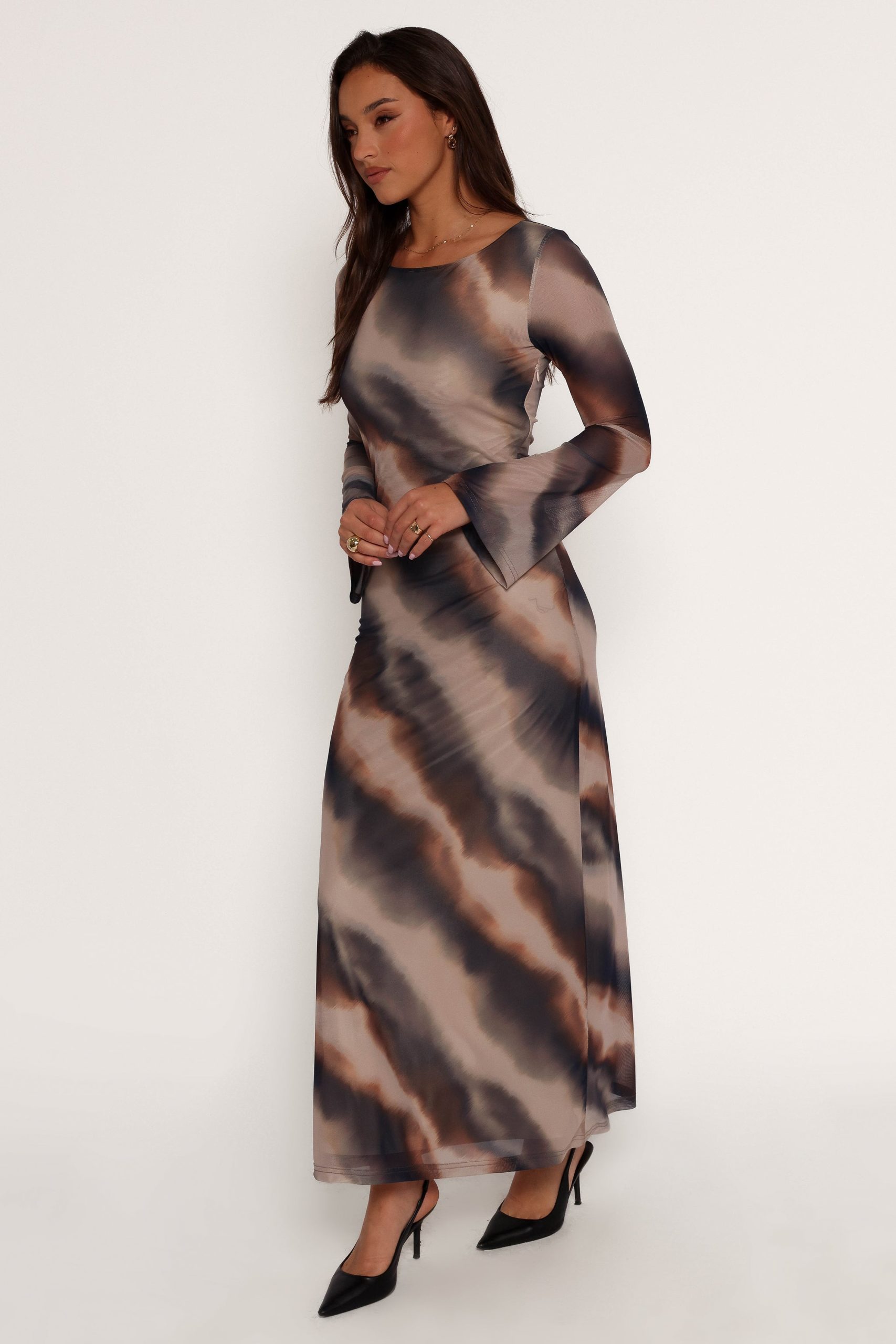 Pandora Long Sleeve Maxi Dress - Ombre Stripe - Image 5