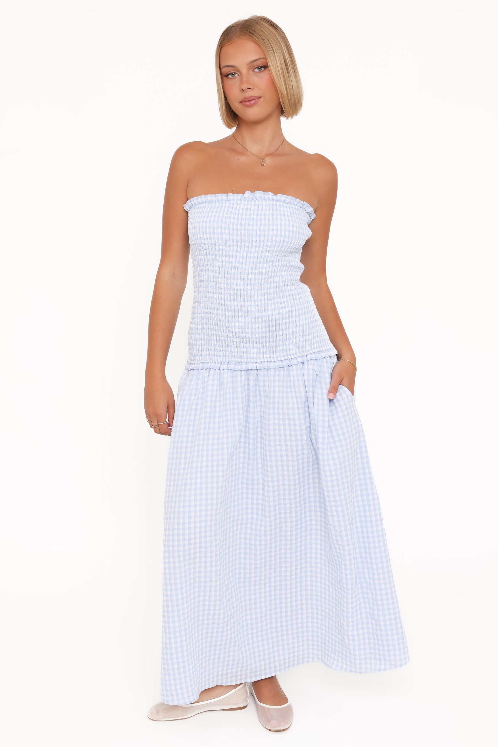 Parkway Maxi Dress - Blue Gingham - Image 6
