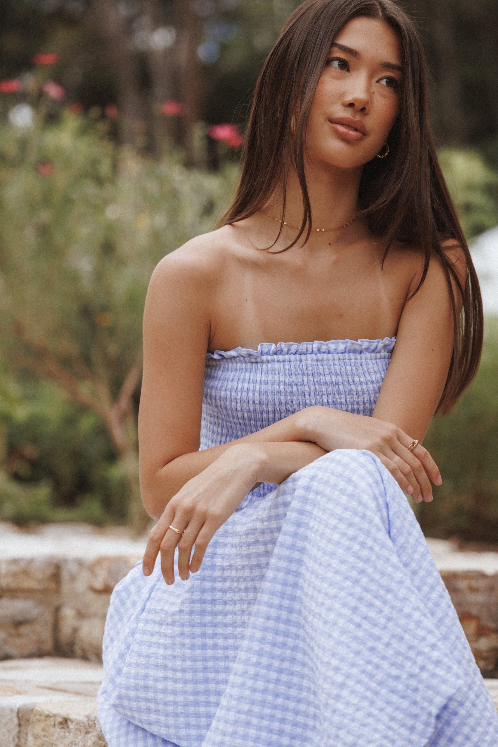 Parkway Maxi Dress - Blue Gingham - Image 8