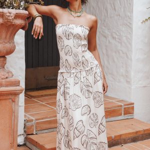Parkway Maxi Dress - Cream Shells
