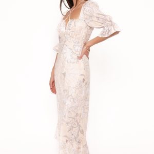 Pauline Long Sleeve Maxi Dress - Pastel Paisley