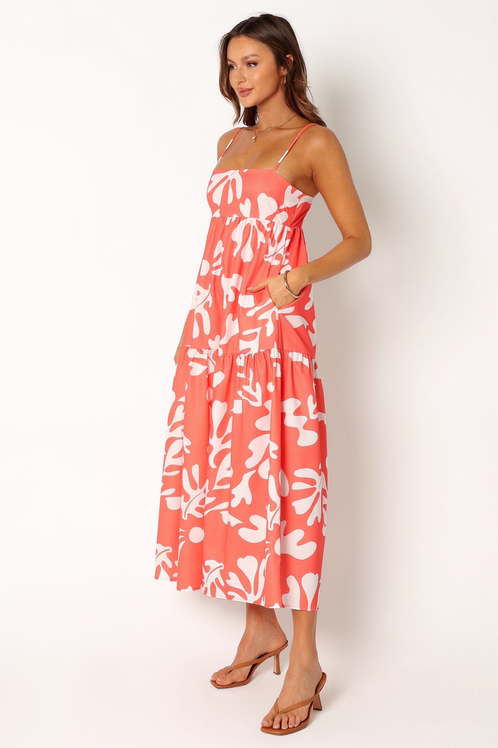 Payton Maxi Slip Dress - Melon White - Image 4