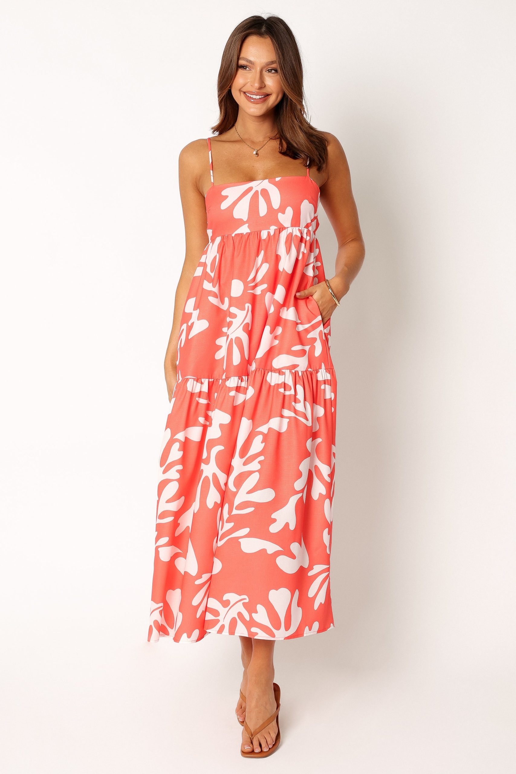 Payton Maxi Slip Dress - Melon White - Image 3