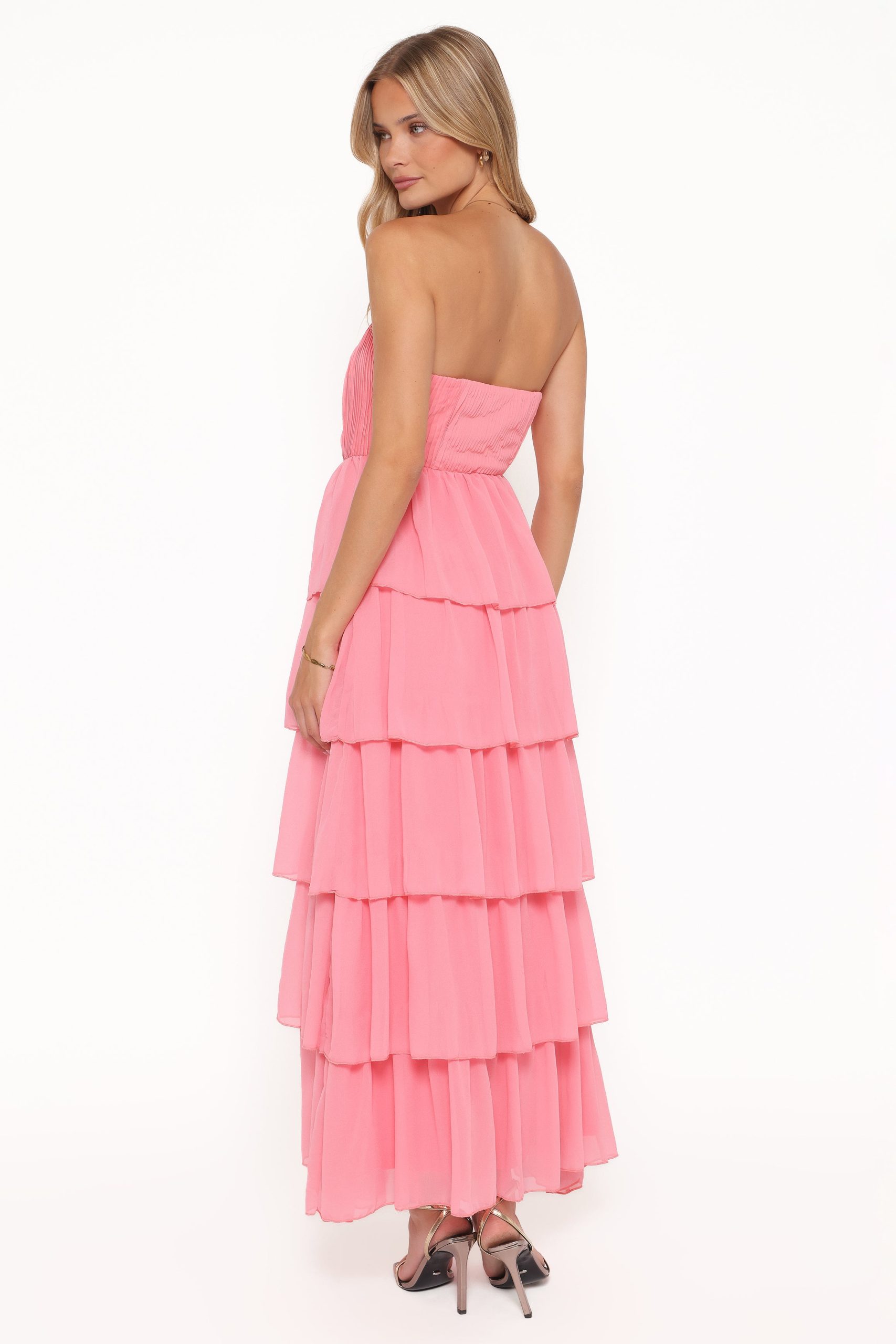 Peachester Strapless Maxi Dress - Coral - Image 5