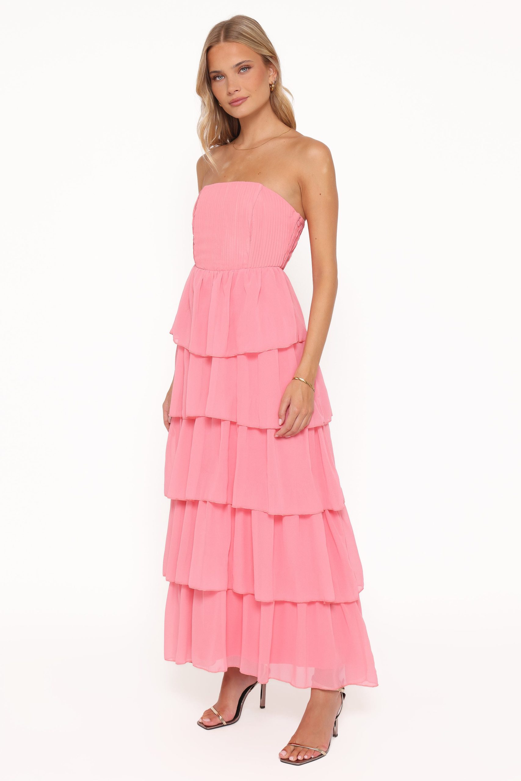 Peachester Strapless Maxi Dress - Coral - Image 4
