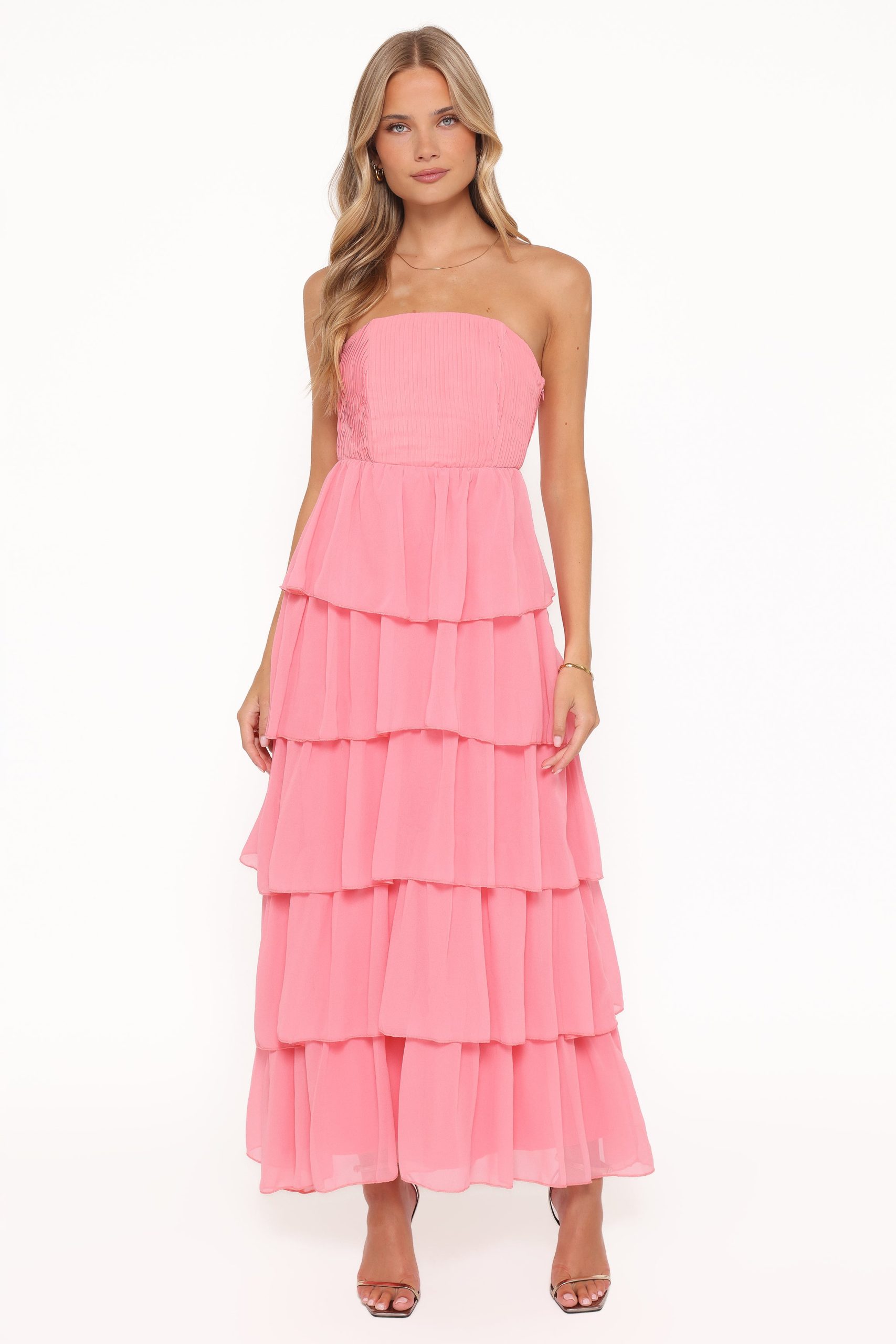 Peachester Strapless Maxi Dress - Coral - Image 2
