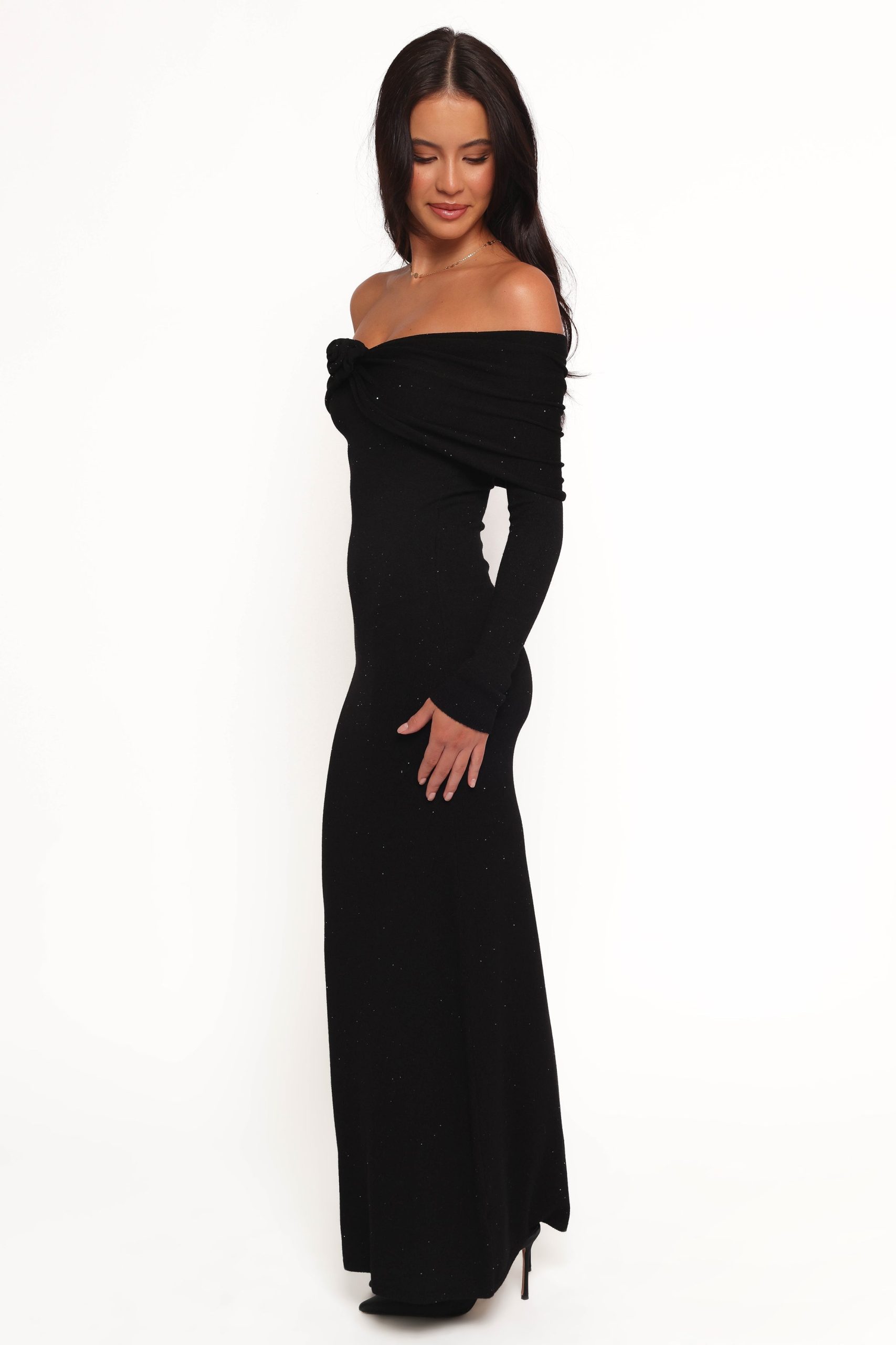 Pennie Maxi Dress - Black Sequin Knit - Image 4