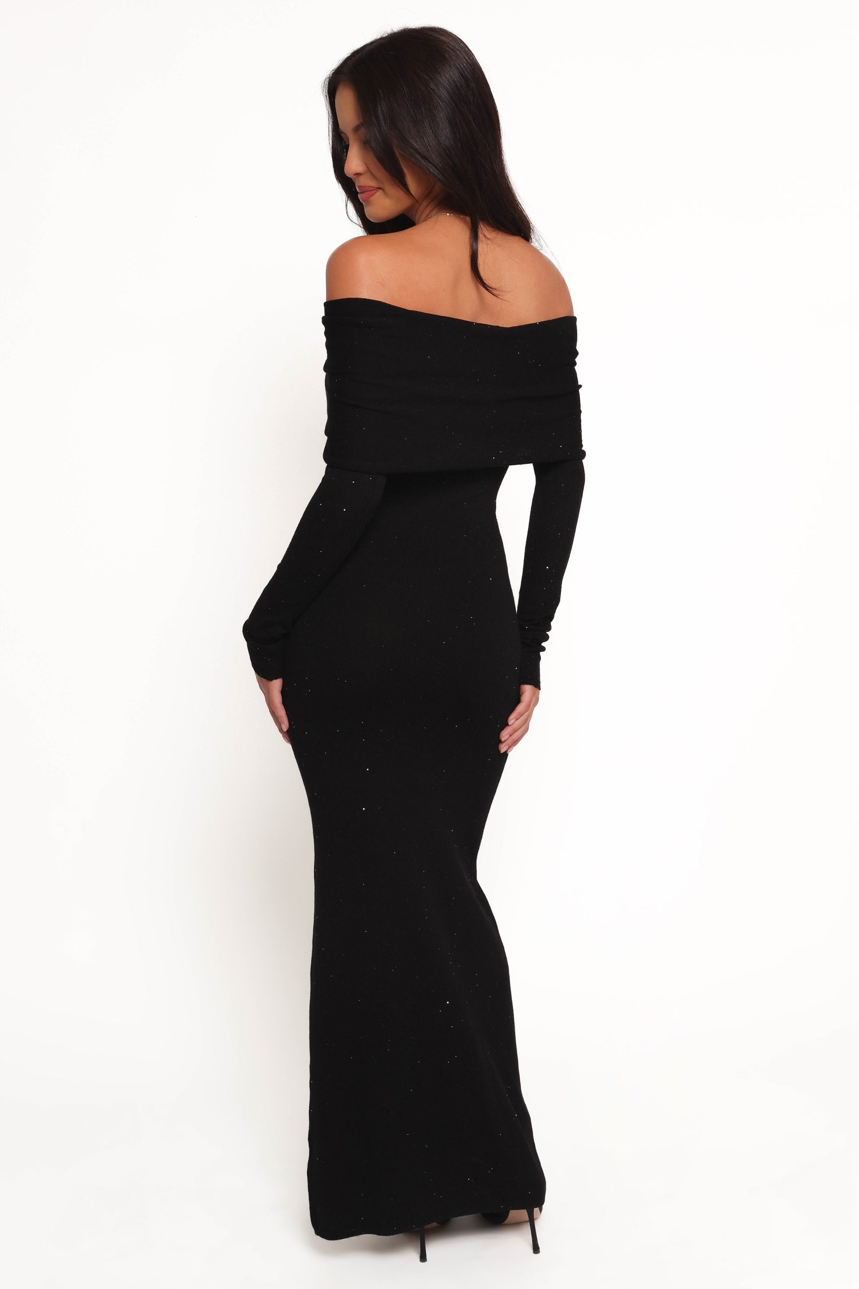 Pennie Maxi Dress - Black Sequin Knit - Image 5