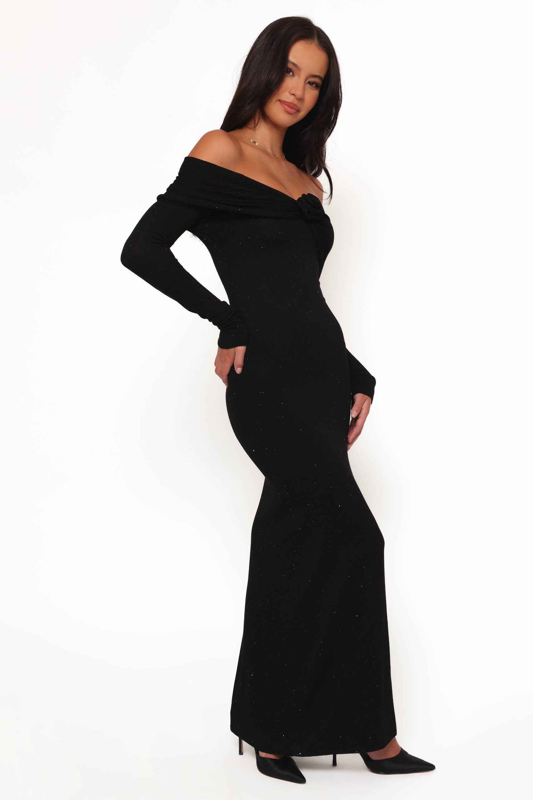 Pennie Maxi Dress - Black Sequin Knit - Image 6