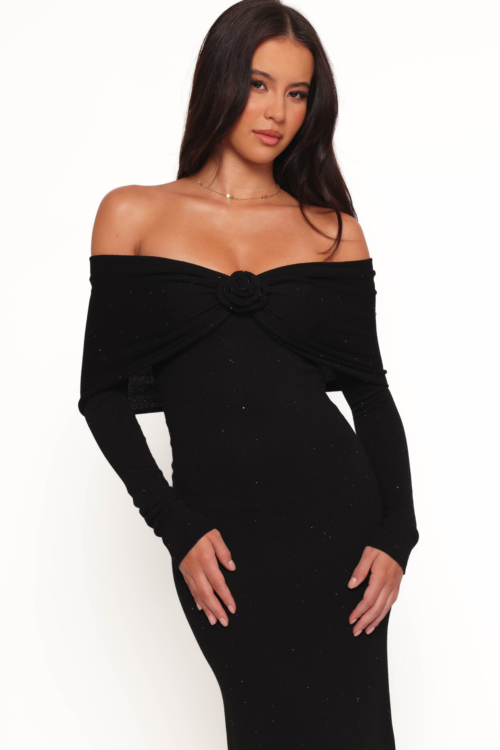 Pennie Maxi Dress - Black Sequin Knit - Image 7