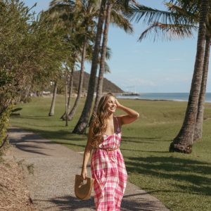 Perle Maxi Dress - Pink Check