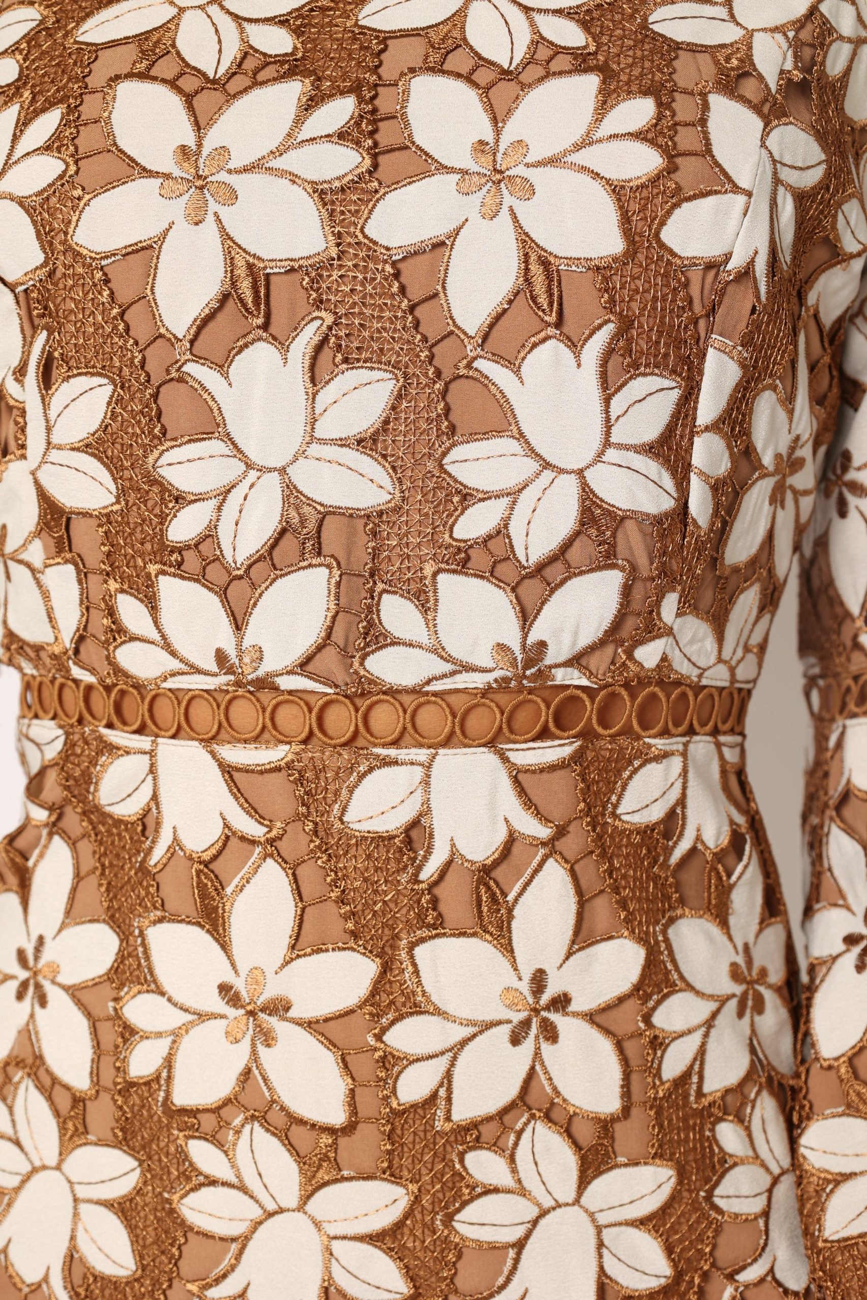 Pierre Long Sleeve Lace Maxi Dress - Mocha - Image 13