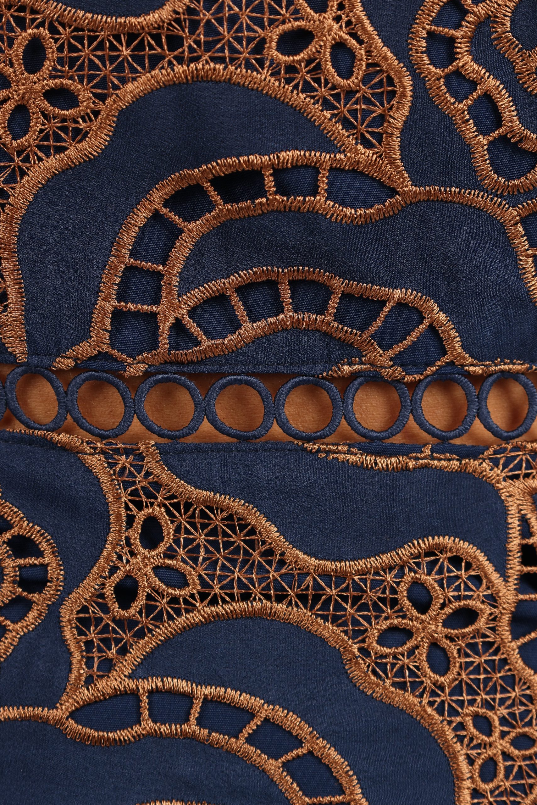 Pierre Long Sleeve Lace Maxi Dress - Navy - Image 6
