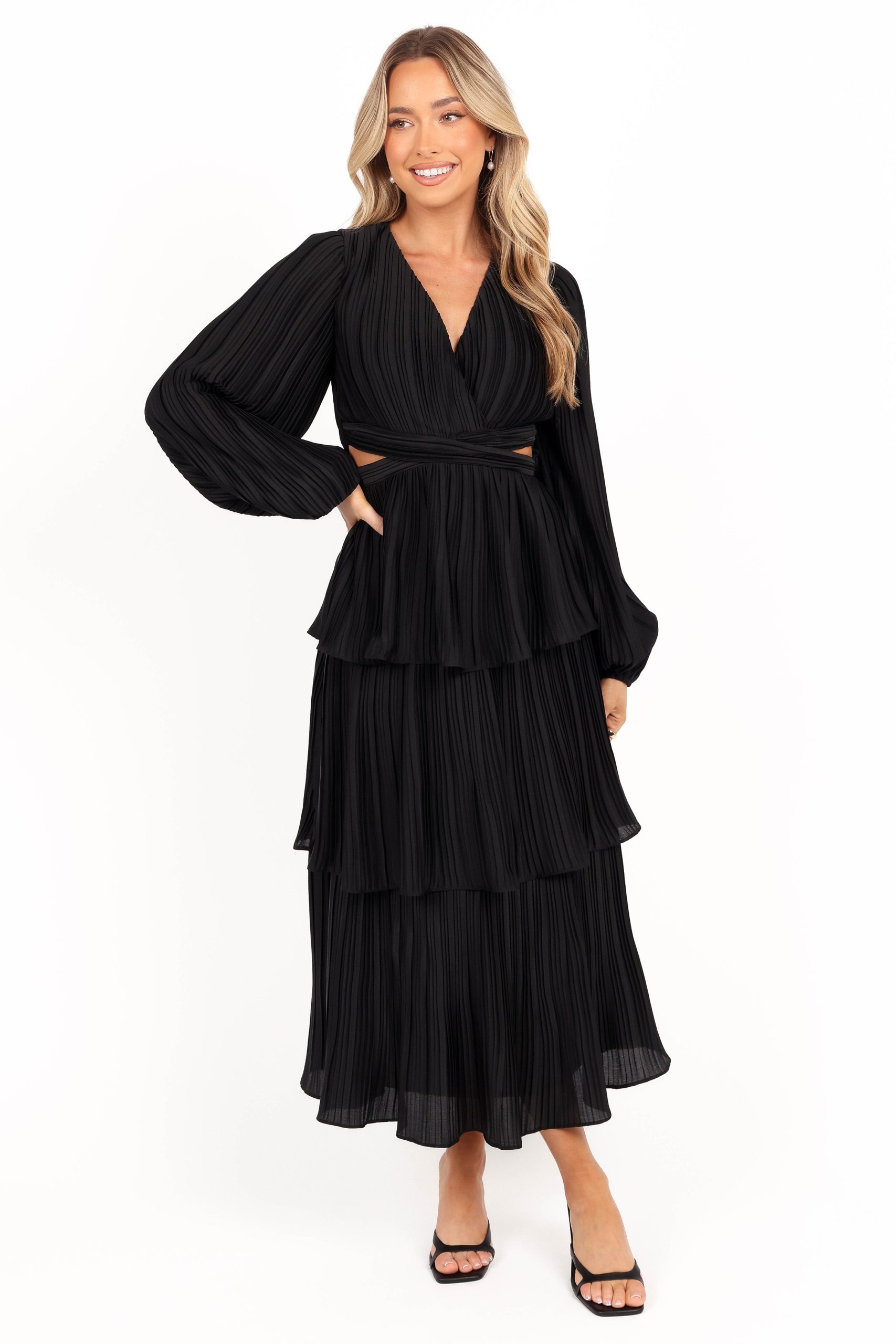 PIppa Long SLeeve Midi Dress - Black - Image 3