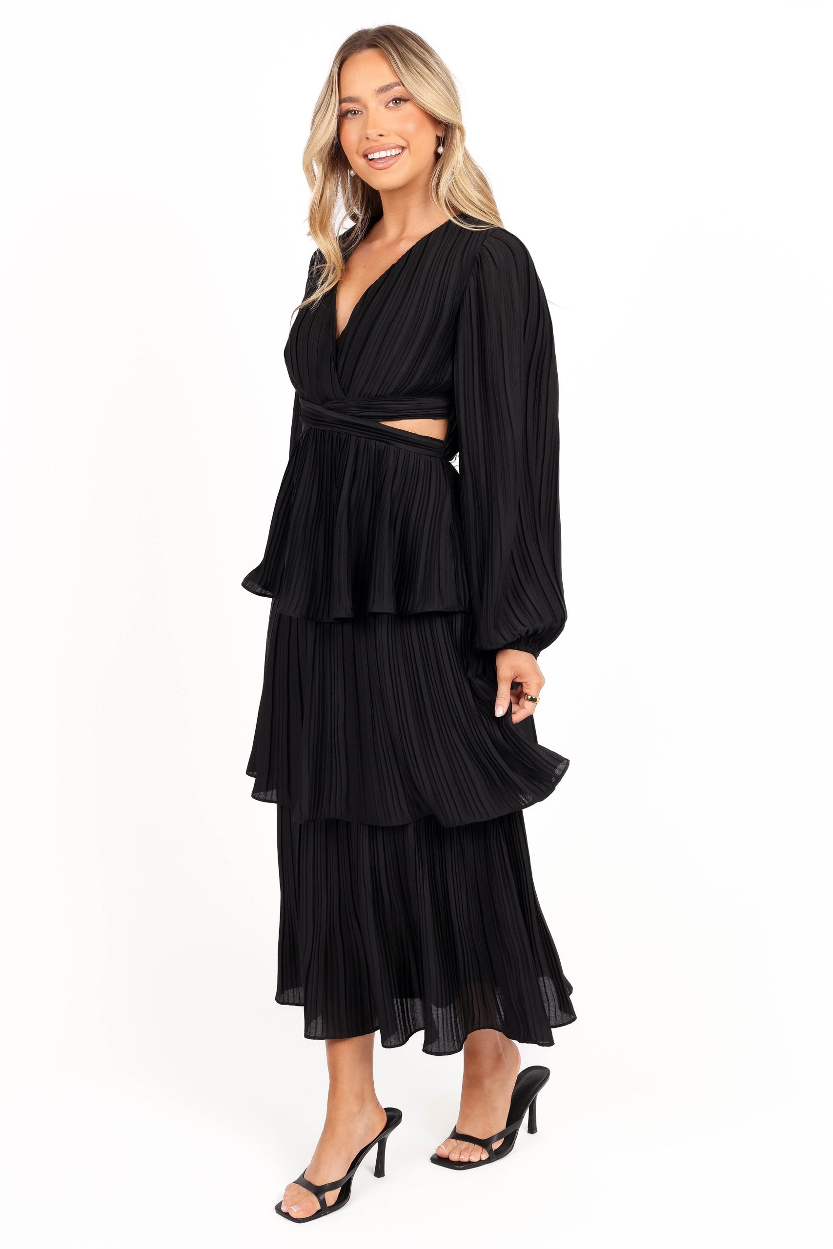 PIppa Long SLeeve Midi Dress - Black - Image 5