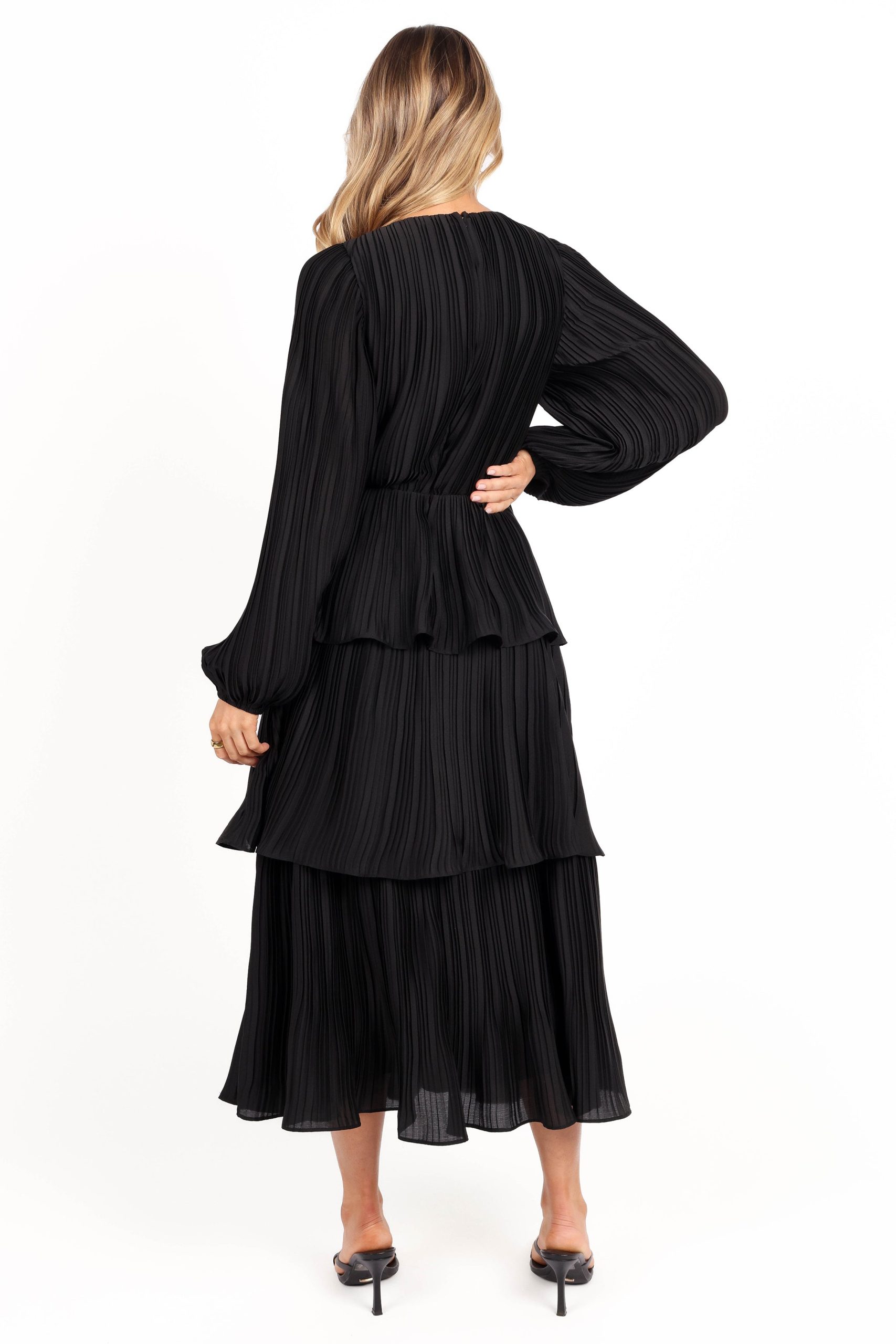 PIppa Long SLeeve Midi Dress - Black - Image 6