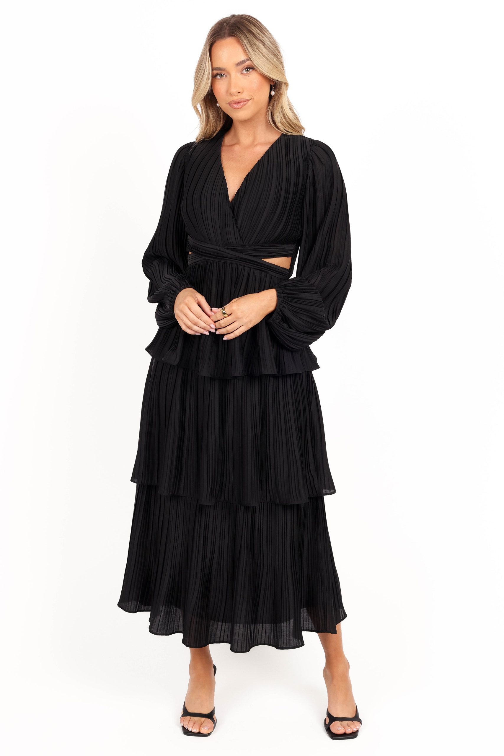 PIppa Long SLeeve Midi Dress - Black - Image 8
