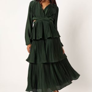 Pippa Long Sleeve Midi Dress - Emerald