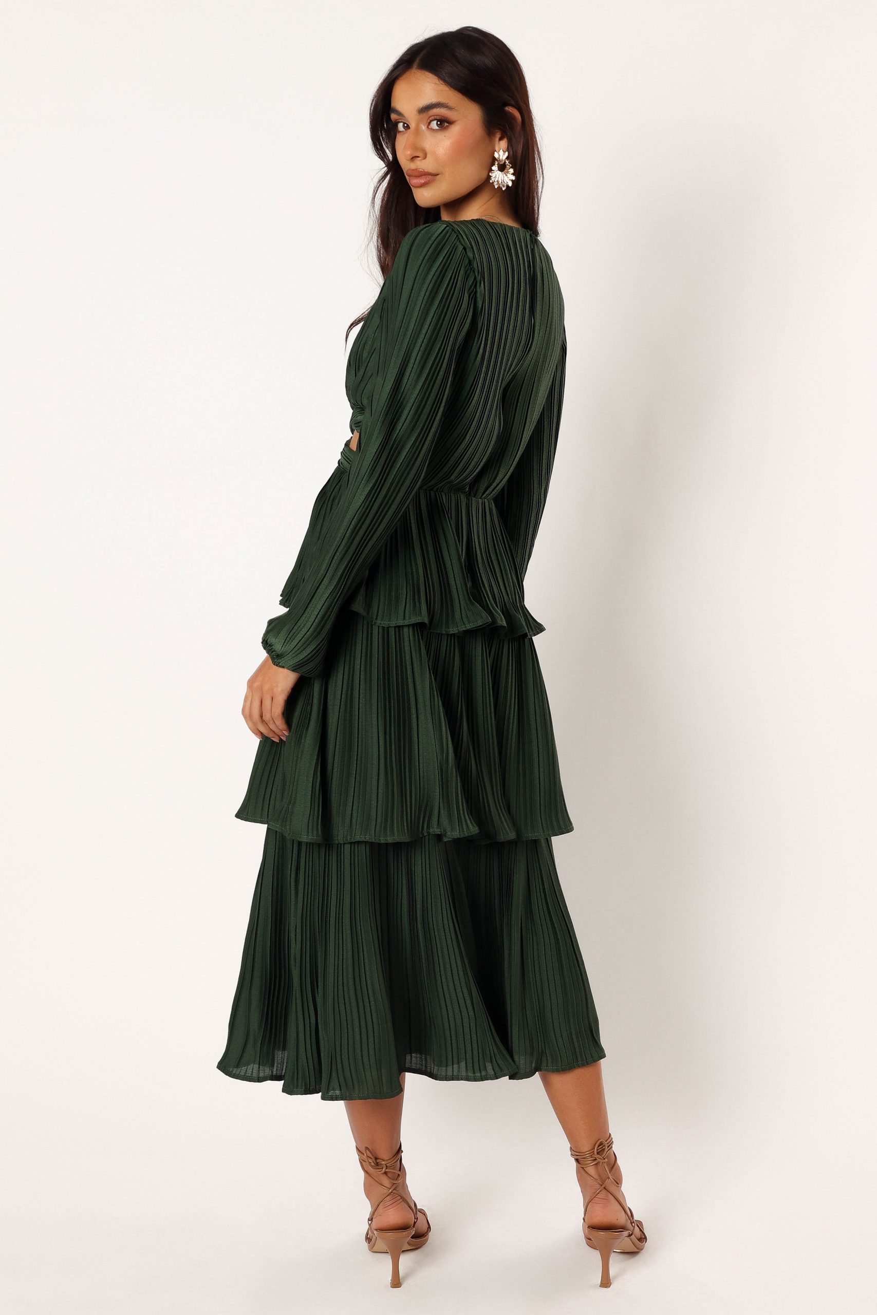 Pippa Long Sleeve Midi Dress - Emerald - Image 5