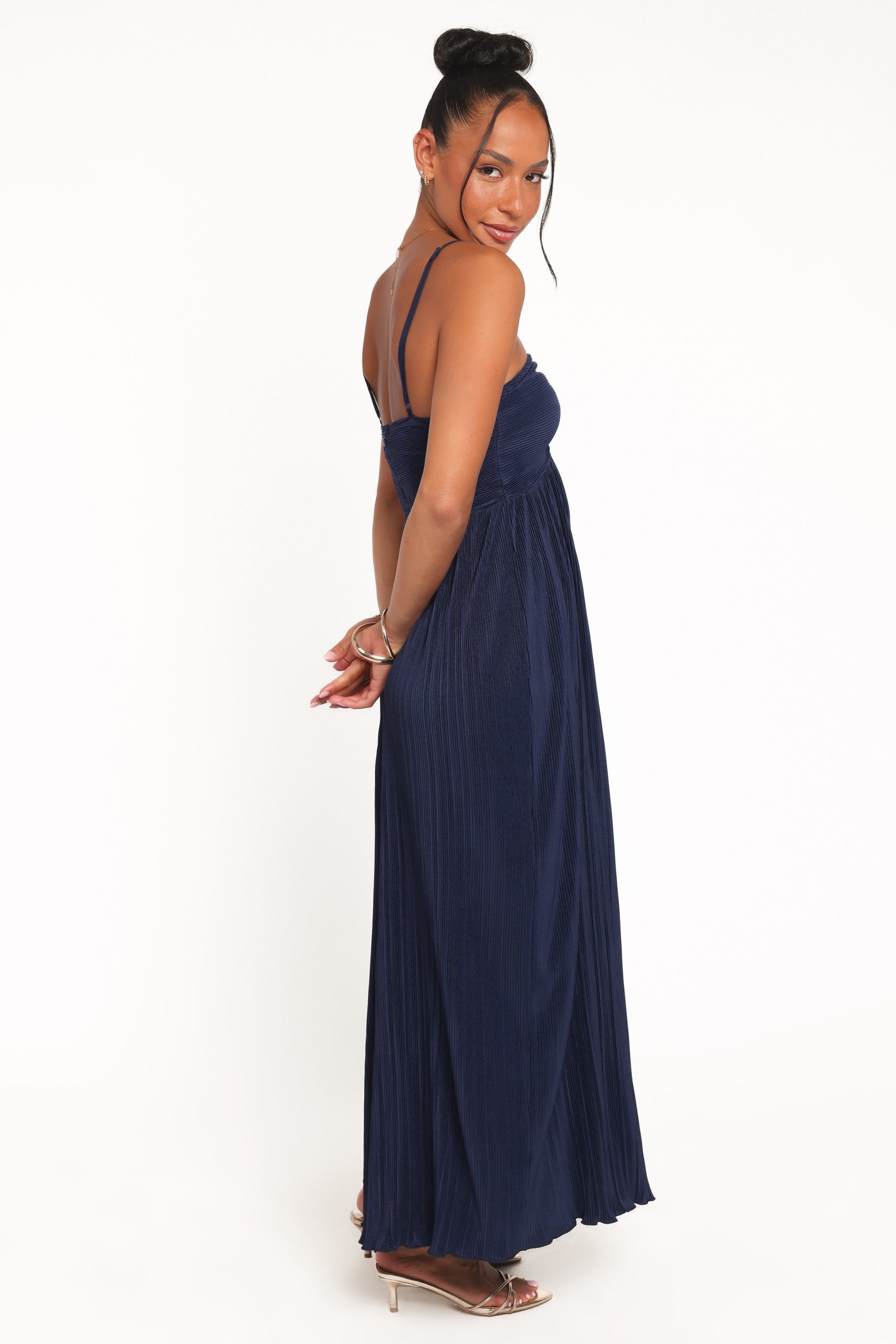 Polly Halterneck Maxi Dress - Navy - Image 3