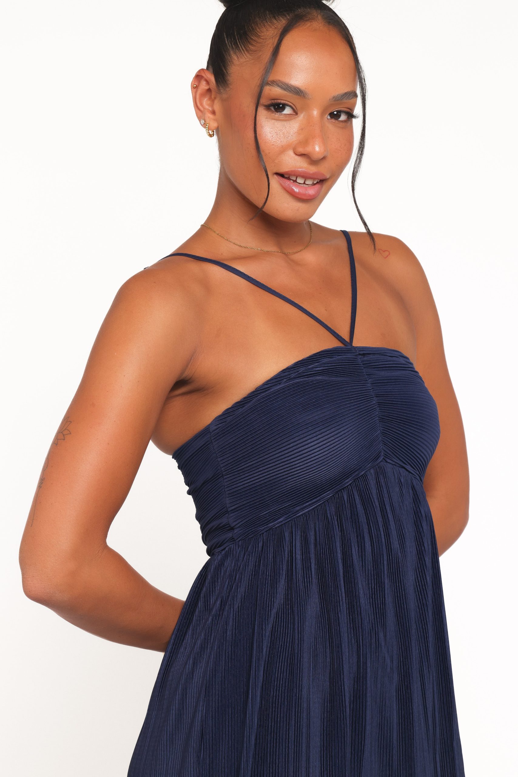 Polly Halterneck Maxi Dress - Navy - Image 2