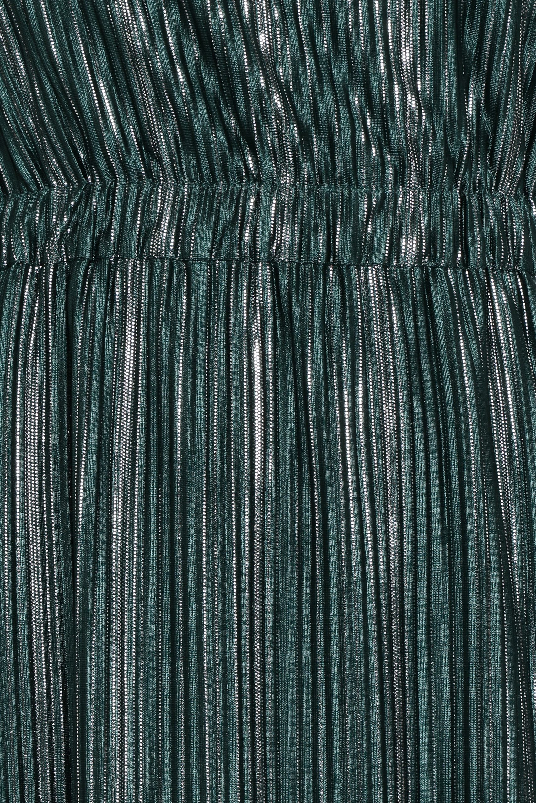 Pontee One Shoulder Pleated Midi Dress - Green - Image 5