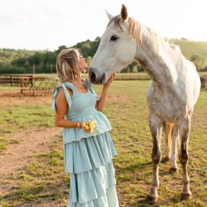 Raphael Tiered Maxi Dress - Blue