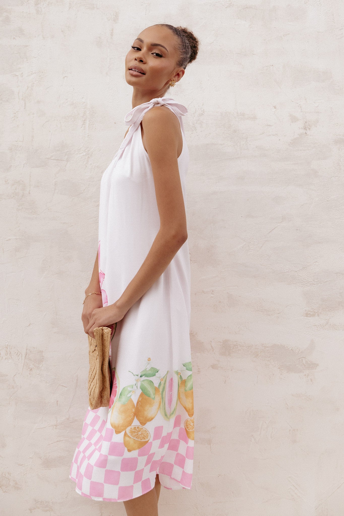 Reagan One Shoulder Midi Dress - Pink - Image 10