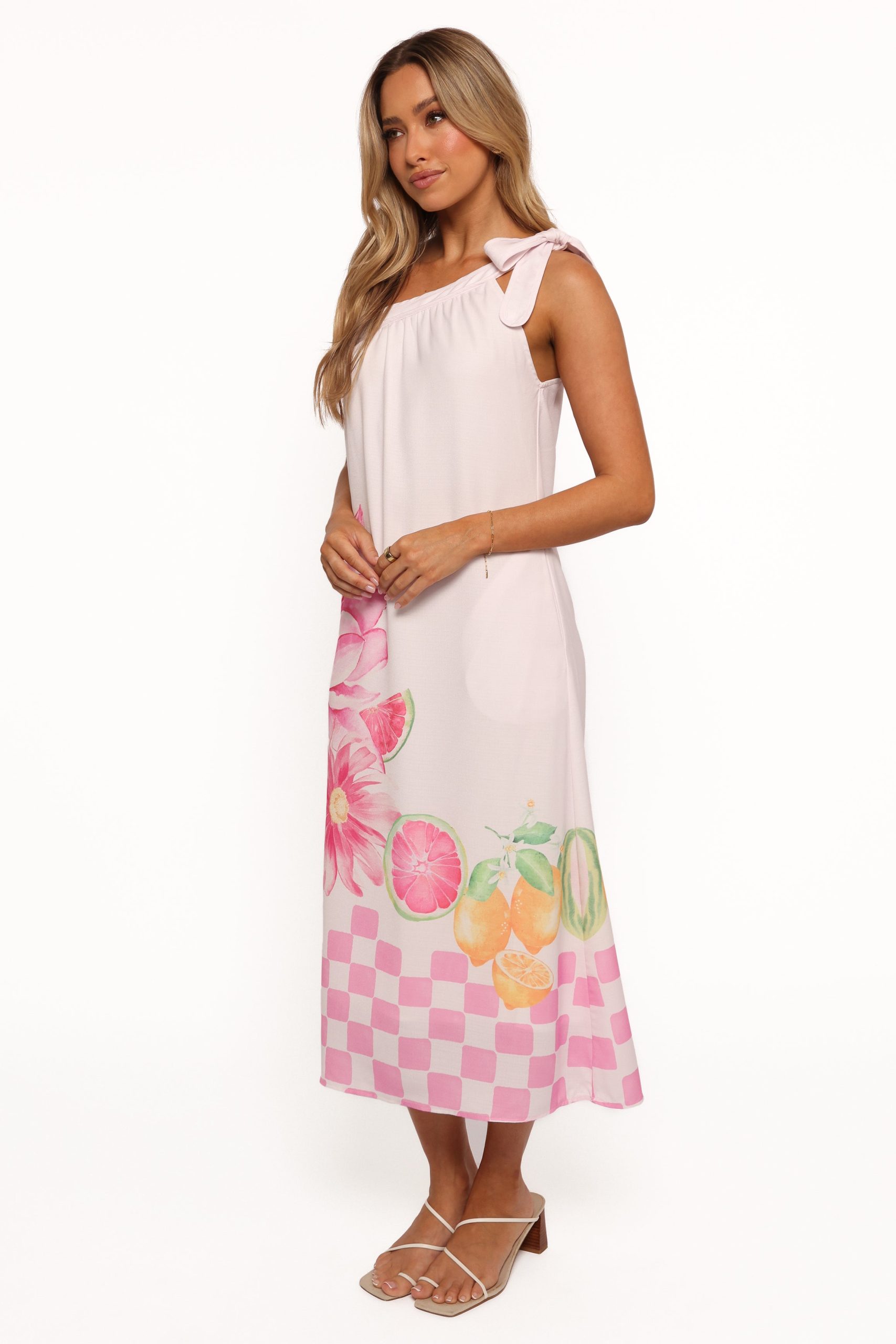 Reagan One Shoulder Midi Dress - Pink - Image 4