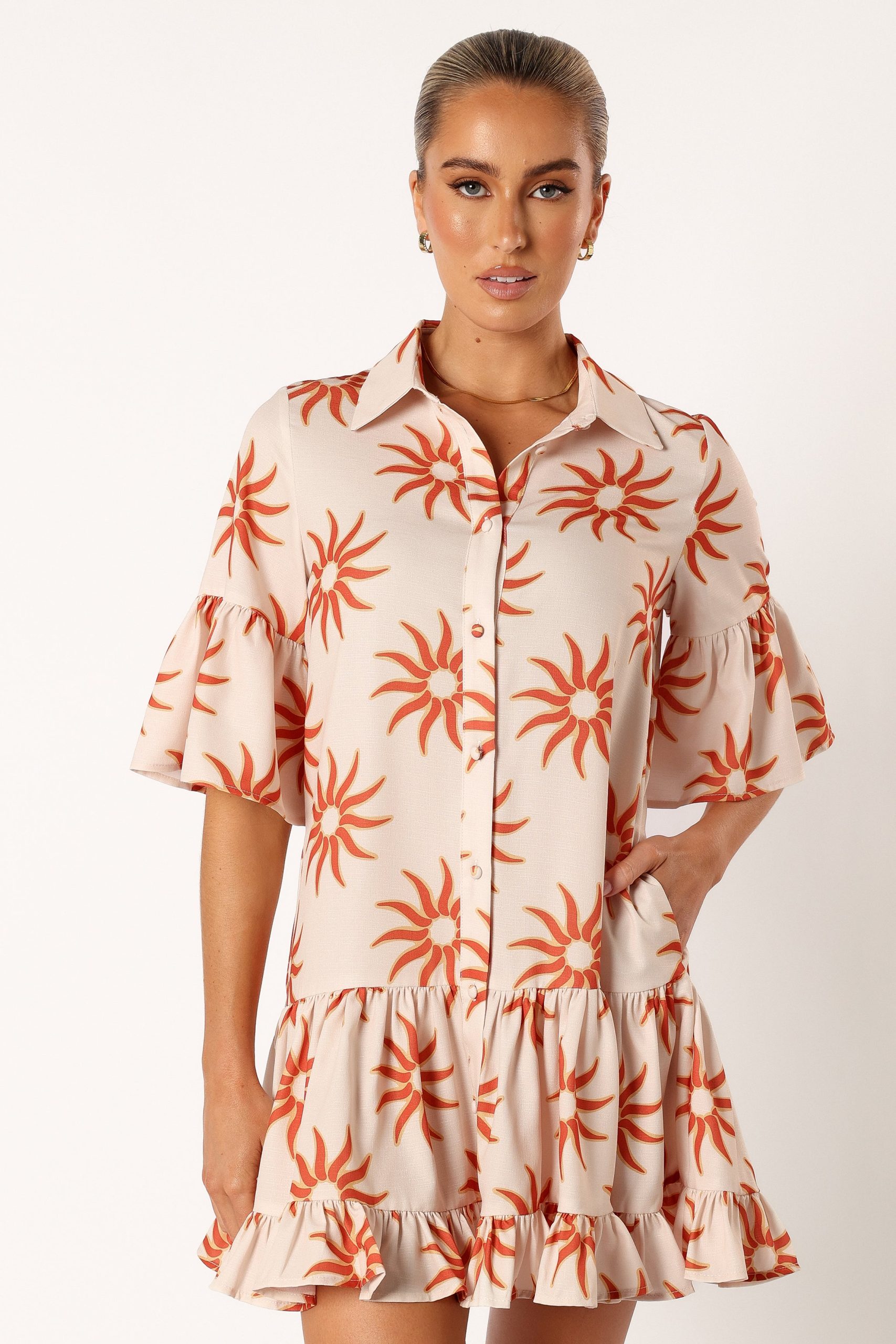Ren Long Sleeve Mini Dress - Soleil - Image 4