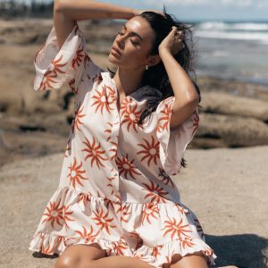 Ren Long Sleeve Mini Dress - Soleil