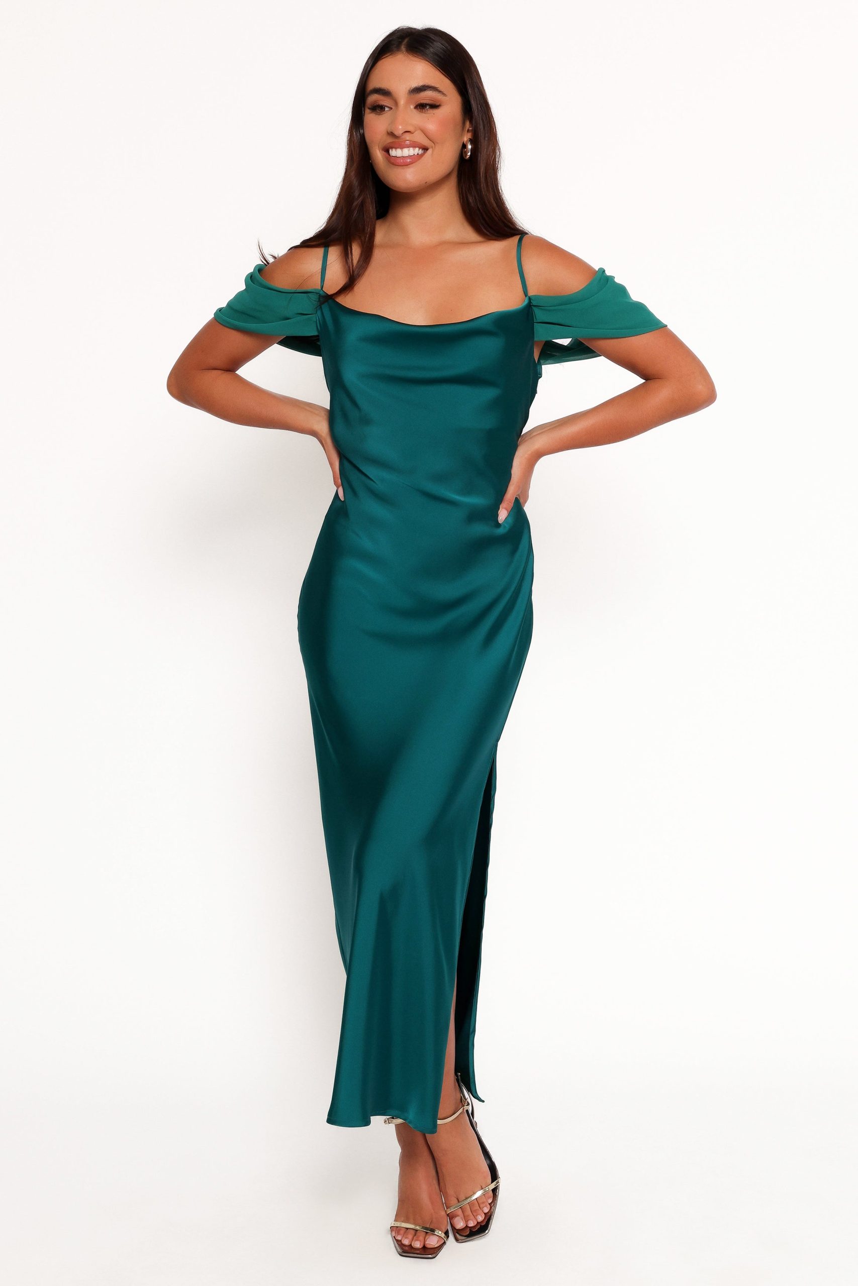 Reyna Off Shoulder Maxi Dress - Emerald Green - Image 3