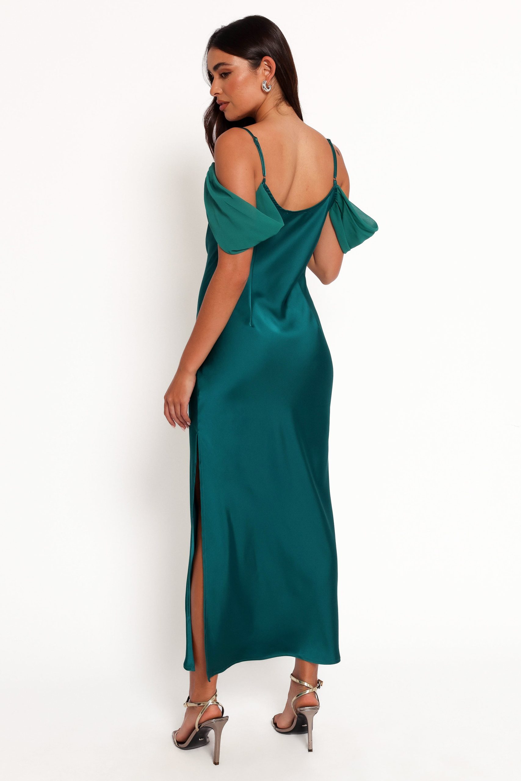Reyna Off Shoulder Maxi Dress - Emerald Green - Image 6