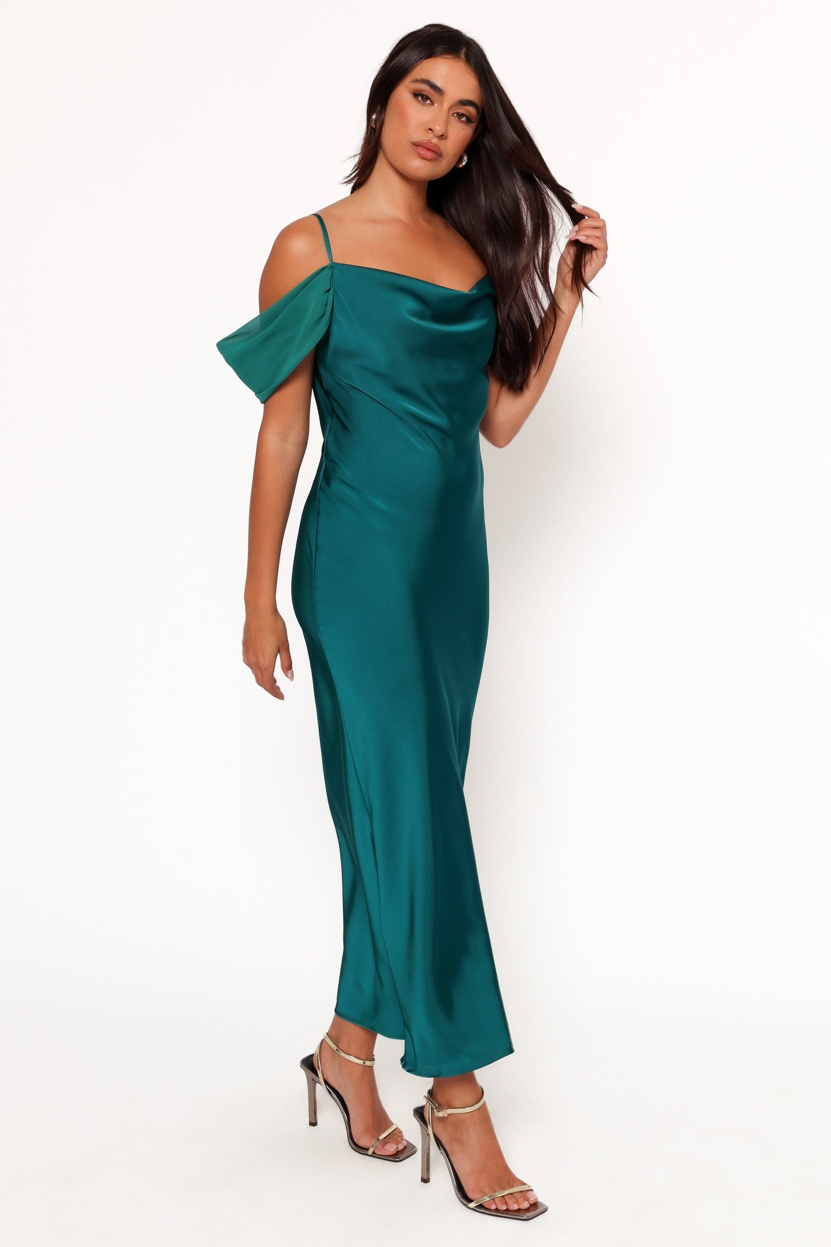 Reyna Off Shoulder Maxi Dress - Emerald Green - Image 7